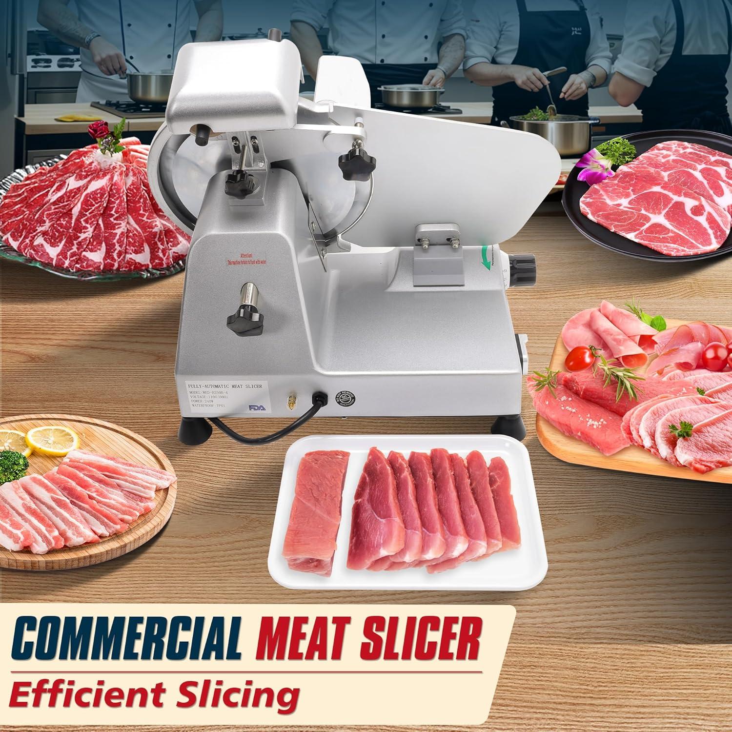 Fashionwu Fashionwu  Commercial Electric Meat Slicer 10" Food Cutter 240W Frozen Deli Slicer Machine