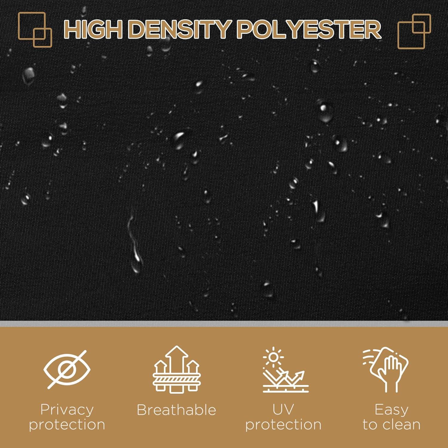 Black Retractable Outdoor Privacy Screen with Steel Housing