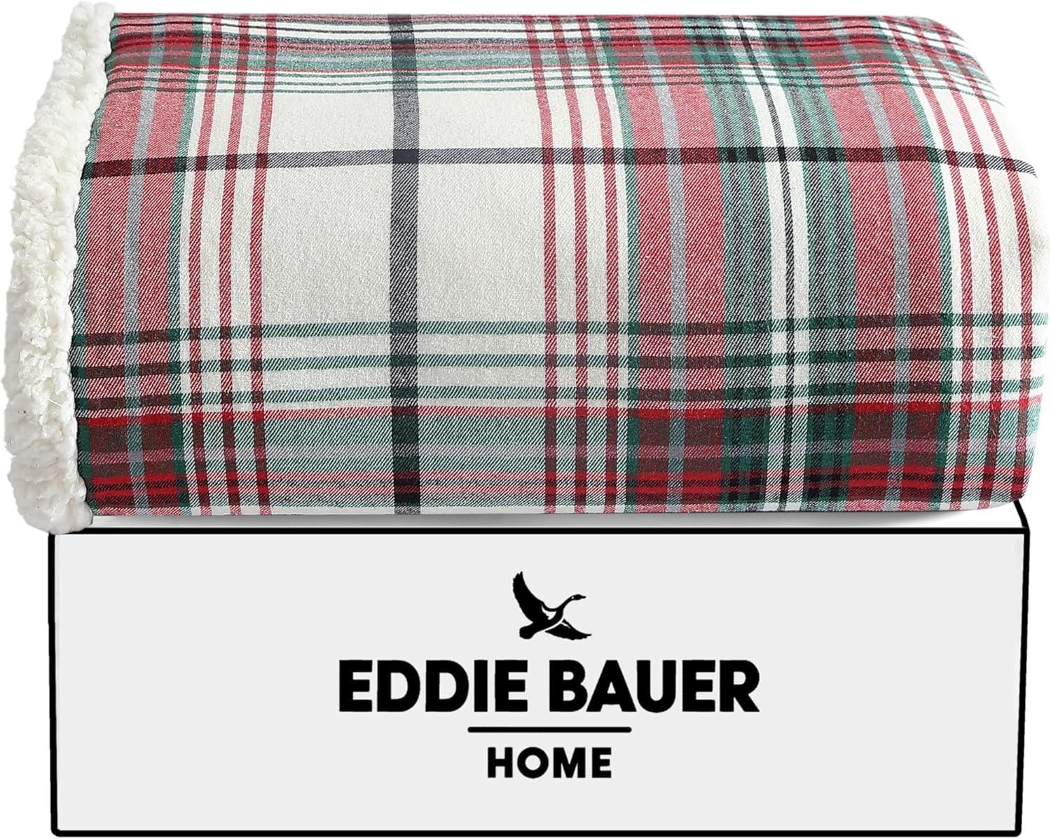 Eddie Bauer Eddie Bauer Printed Flannel/Sherpa Throw Blankets