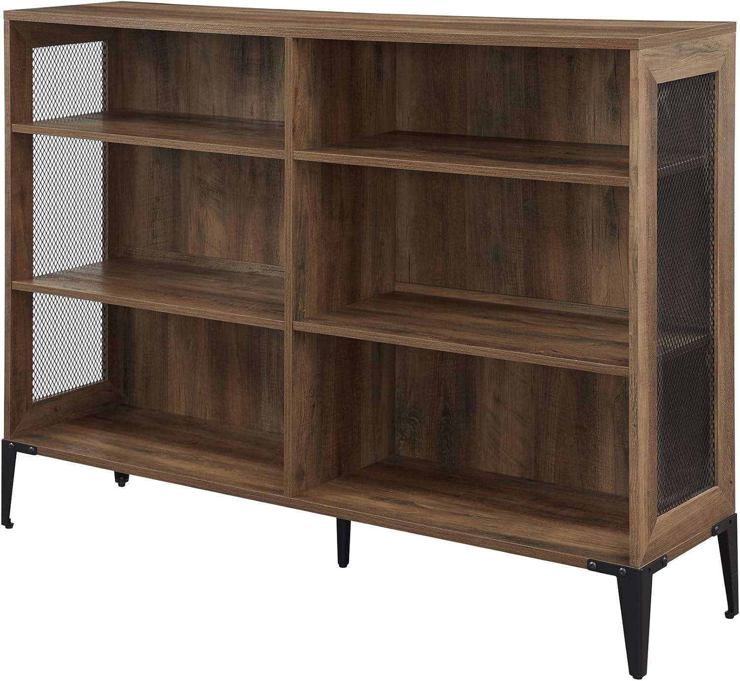 Walker Edison Designs Jeremy 6-Shelf Reclaimed Bookcase, Barnwood