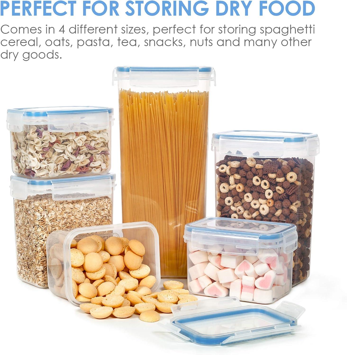 Blue BPA-Free Airtight Plastic Food Storage Container Set