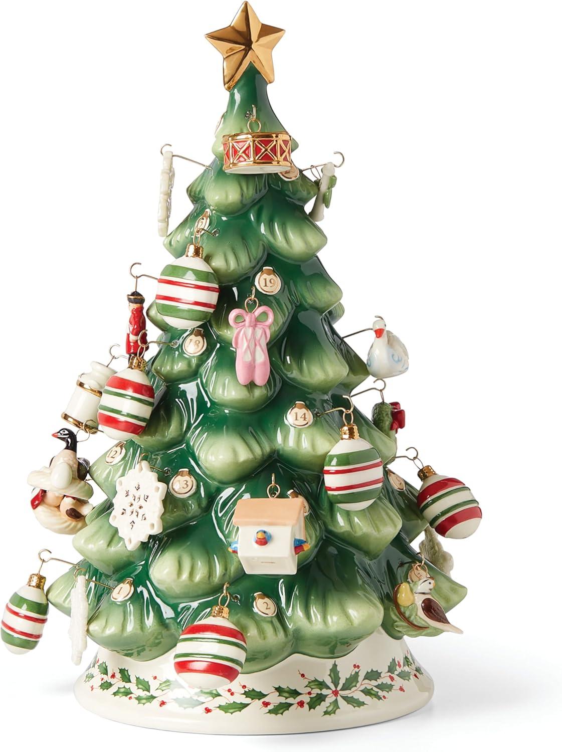 Classic Christmas Tree with Colorful Ornaments Set