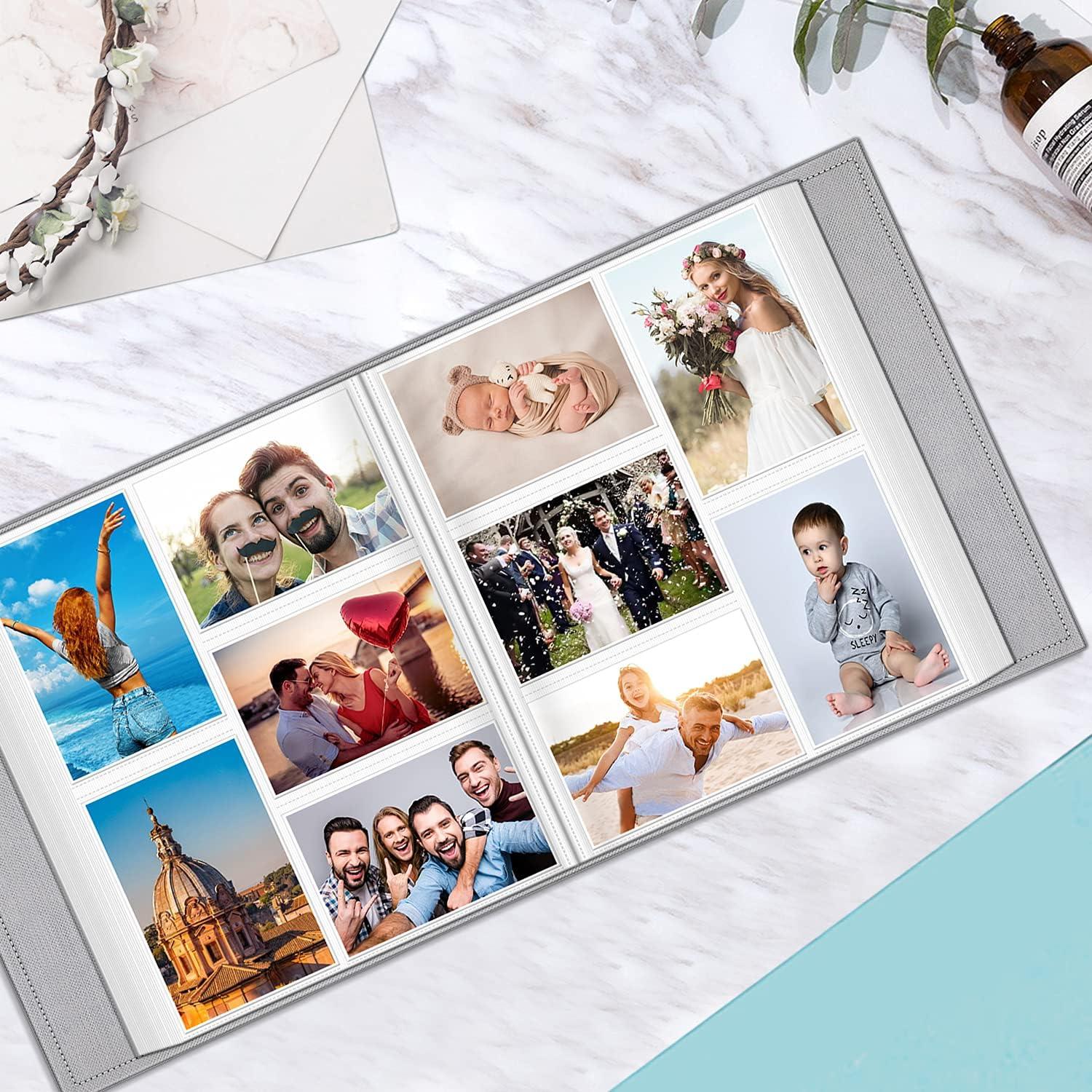 Fintie Classical Photo Album - 600 Pockets for 4x6 Photos, Ideal for Family, Wedding, Baby, Vacation - Emerald Marble
