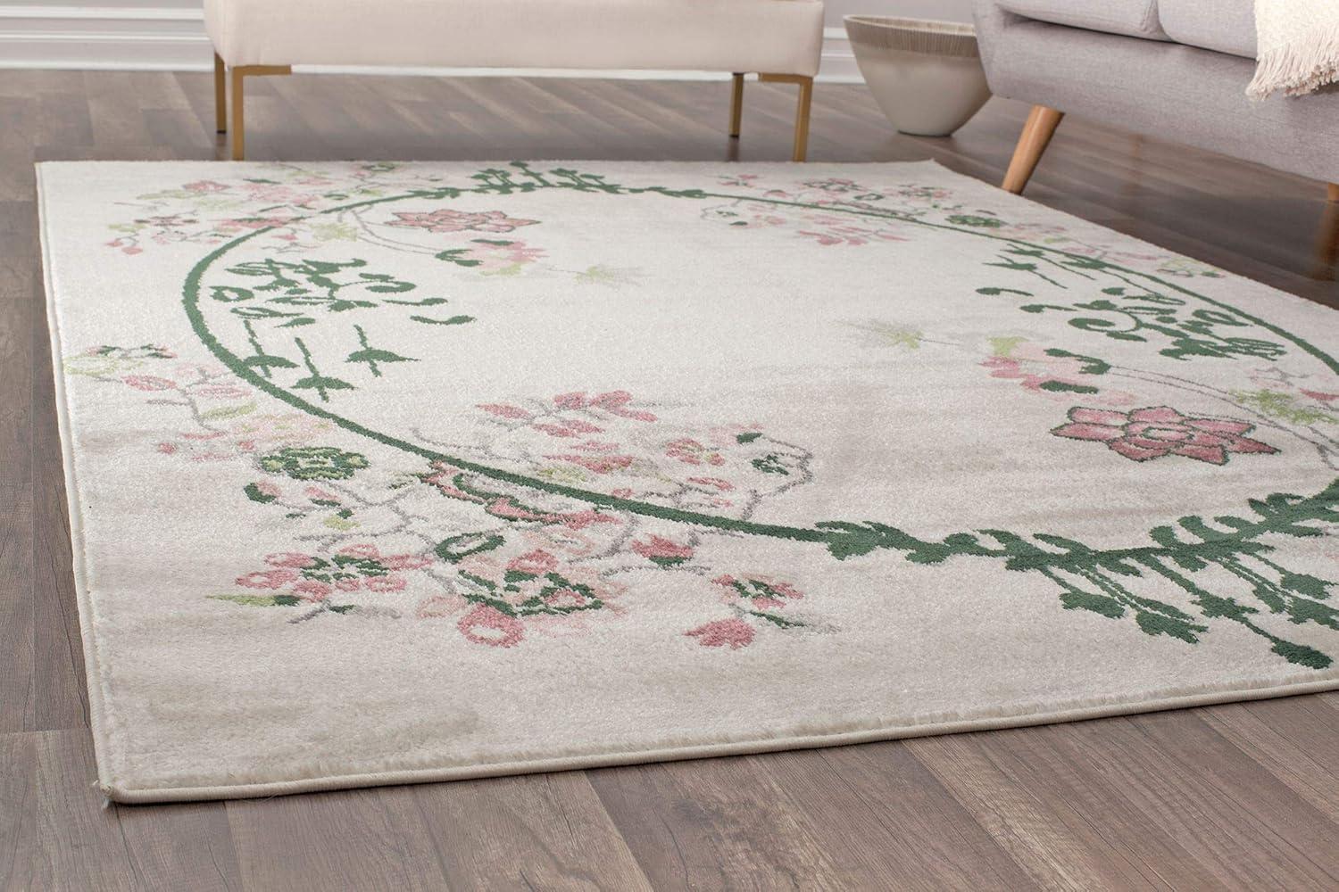 Rugs America Hanna Floral Transitional Area Rug