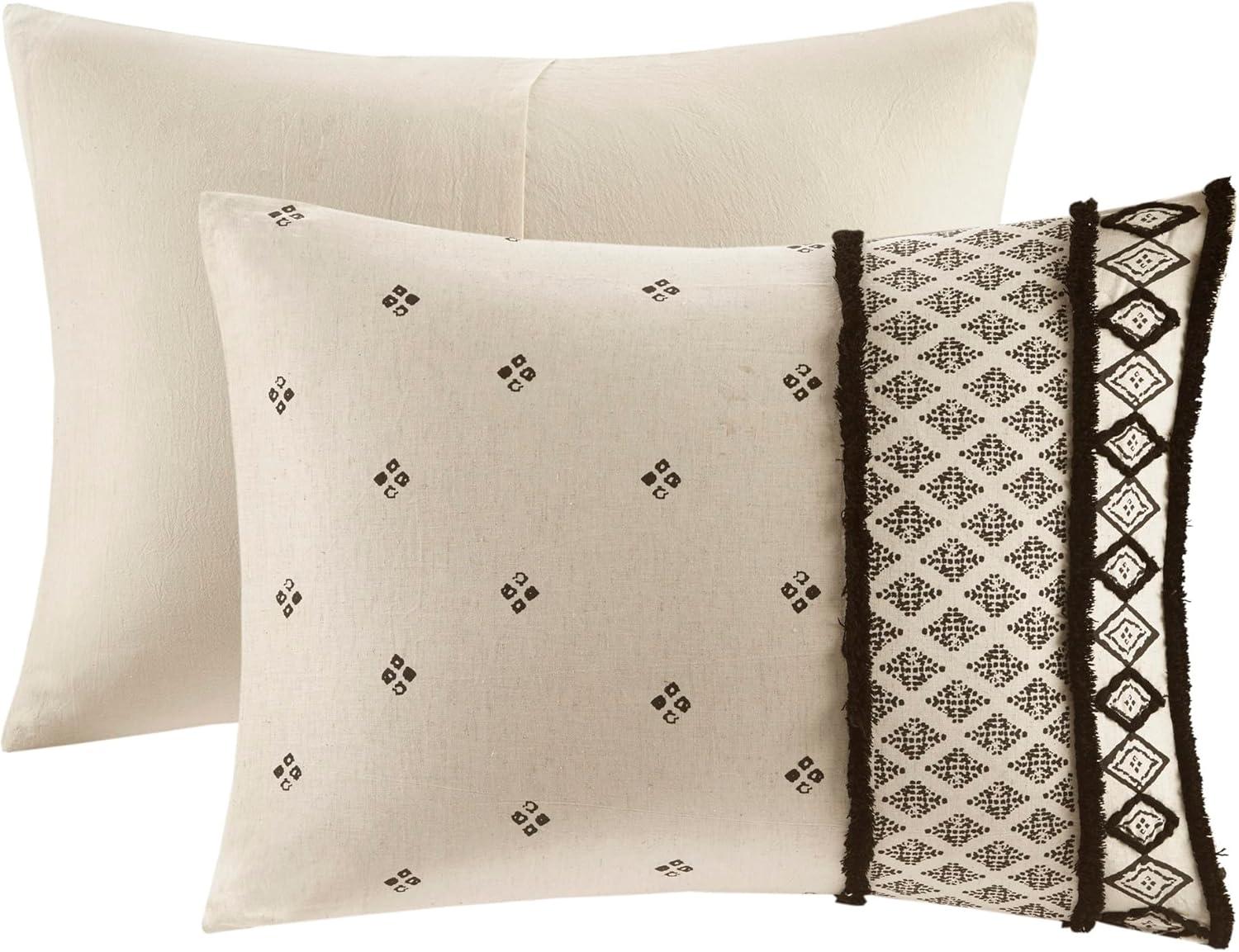 INK+IVY Marta 3 Piece Cotton and Flax Linen Blend Comforter Set