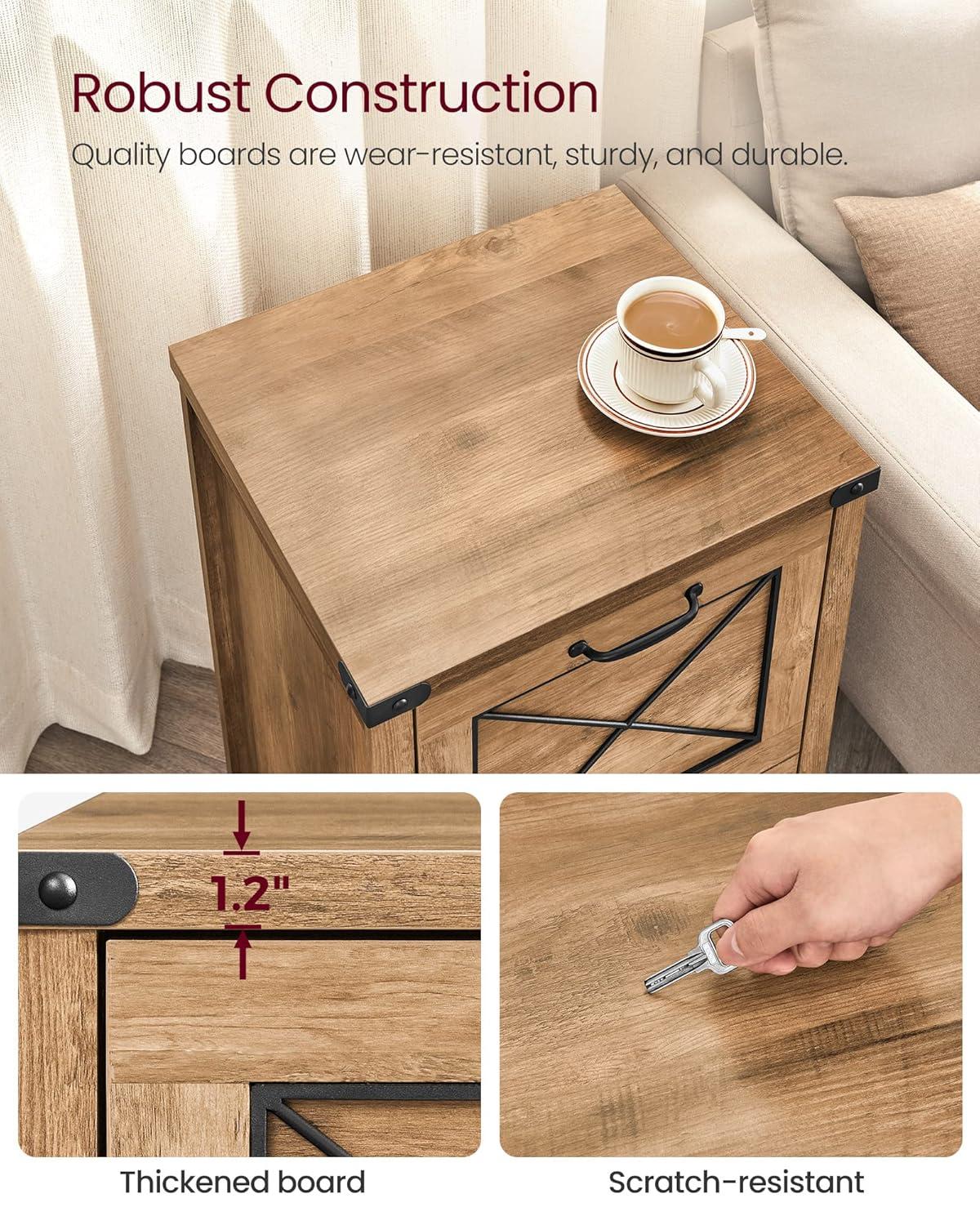 VASAGLE File Cabinet, Filing Cabinet with 2 File Drawers, Printer Stand, Fit A4, Letter Size, Hanging File Folders, Modern Farmhouse Style, for Home Office, Honey Brown UOFC048T41