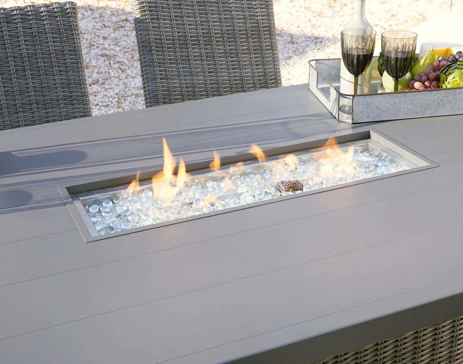 37.4" H x 72.05'' W Propane Outdoor Fire Pit Table with Lid