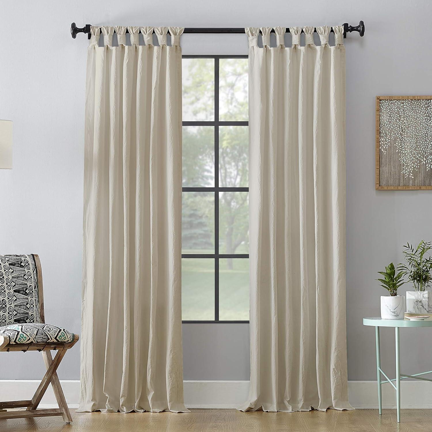 Archaeo Light Filtering Washed Cotton Twist Tab Curtain Panel