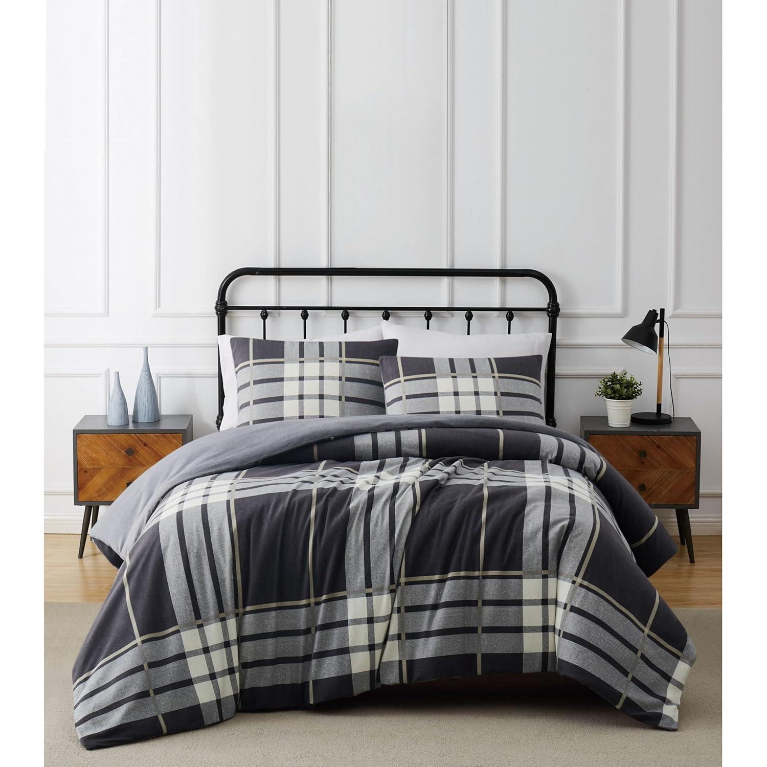 Truly Soft Milo Plaid Flannel Flannel Plaid Duvet Cover Set