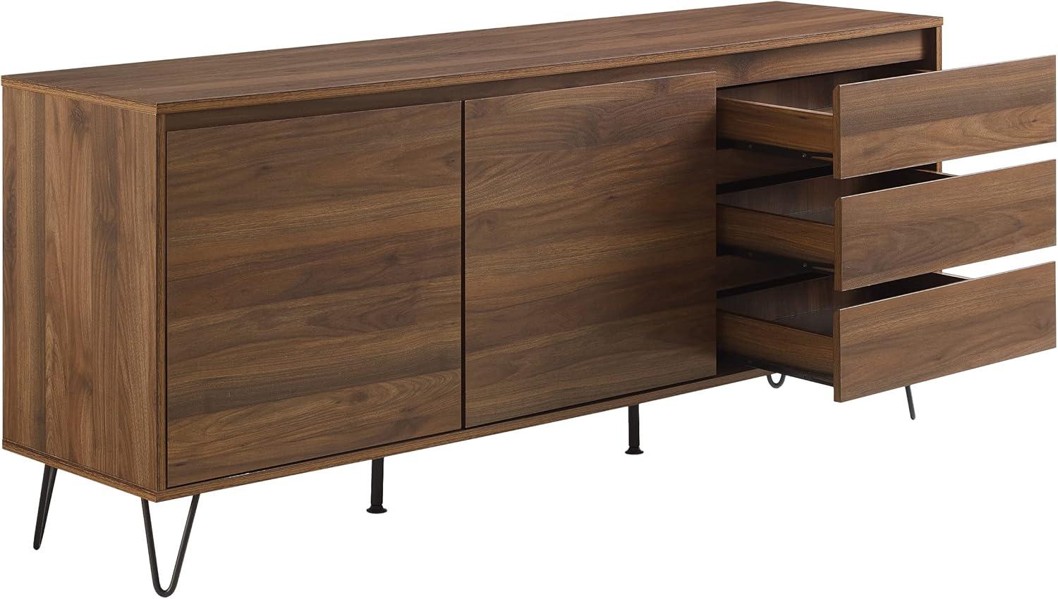 Teagan Brown Oak Mid Century Record Storage Sideboard Cabinet