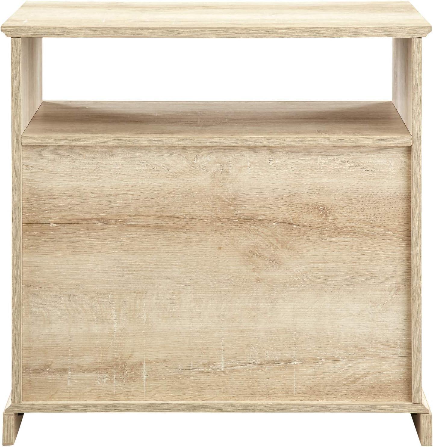 Elegant White Oak 2-Drawer Nightstand with Smooth Metal Glides