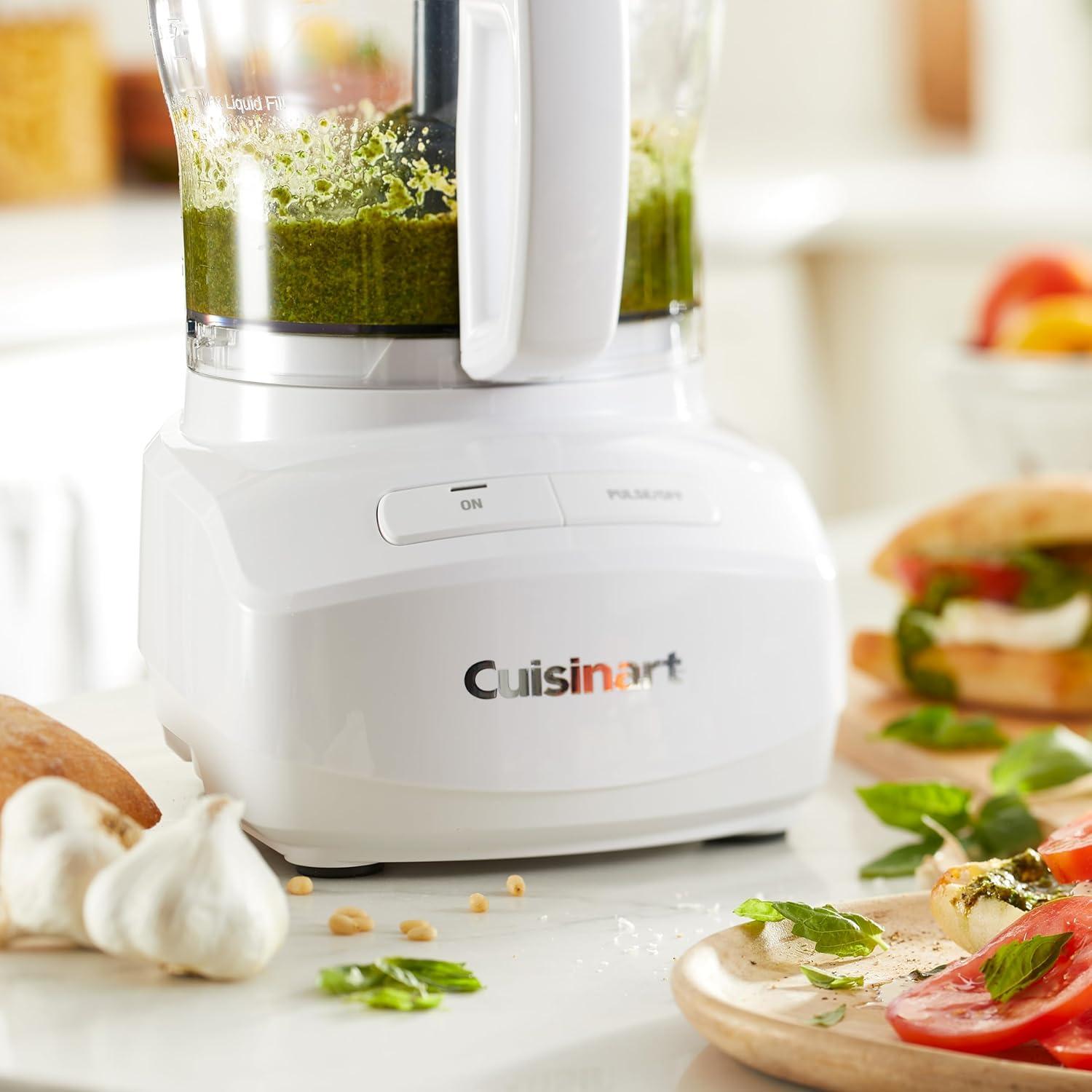 Cuisinart 7 Cups 350W Core Food Processor White FP-7: 3-Year Warranty, Shredder, Chops, Purees, Dishwasher-Safe