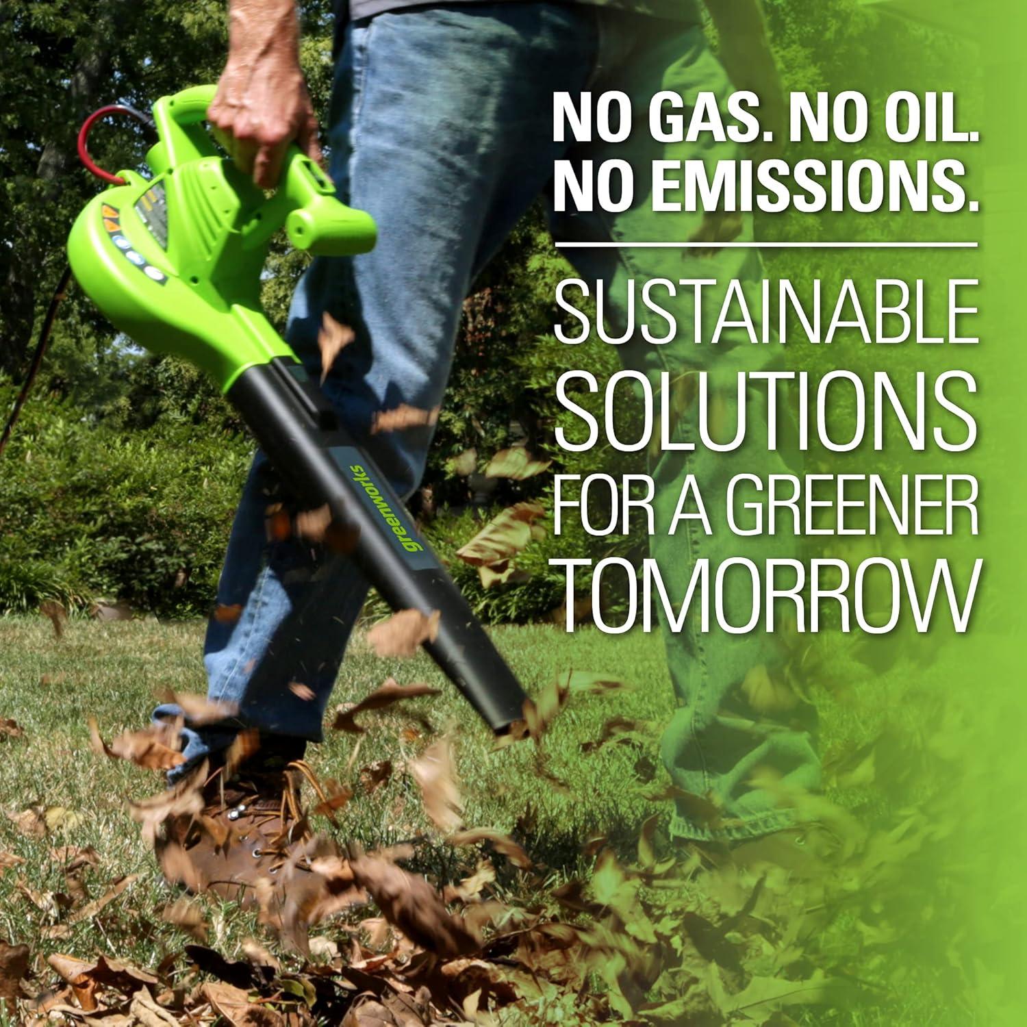 Greenworks 7 Amp 150 CFM at 160 MPH Corded Electric Leaf Blower 24012