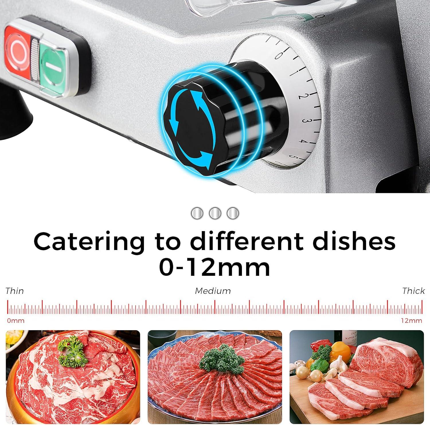 Fashionwu Fashionwu  Commercial Electric Meat Slicer 10" Food Cutter 240W Frozen Deli Slicer Machine