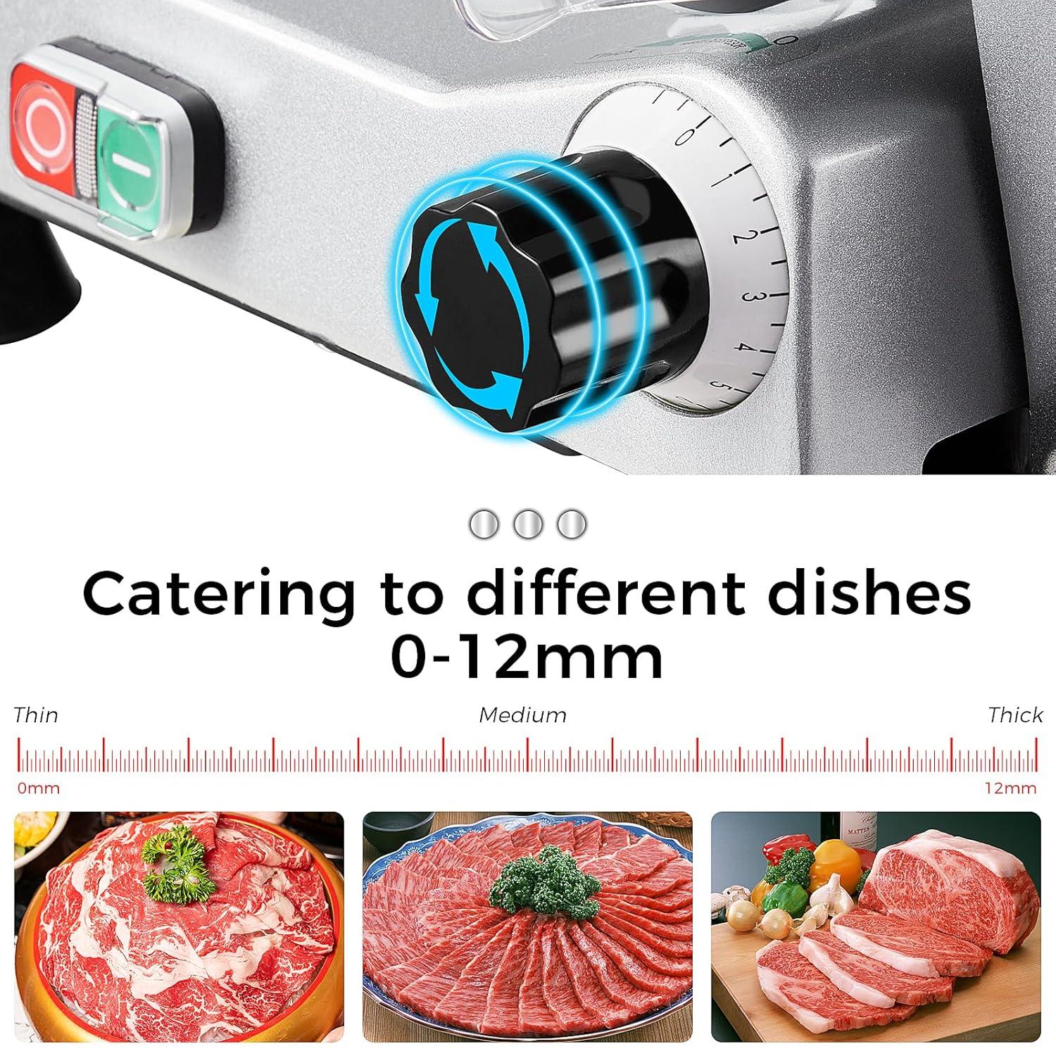 Fashionwu Fashionwu  Commercial Electric Meat Slicer 10" Food Cutter 240W Frozen Deli Slicer Machine