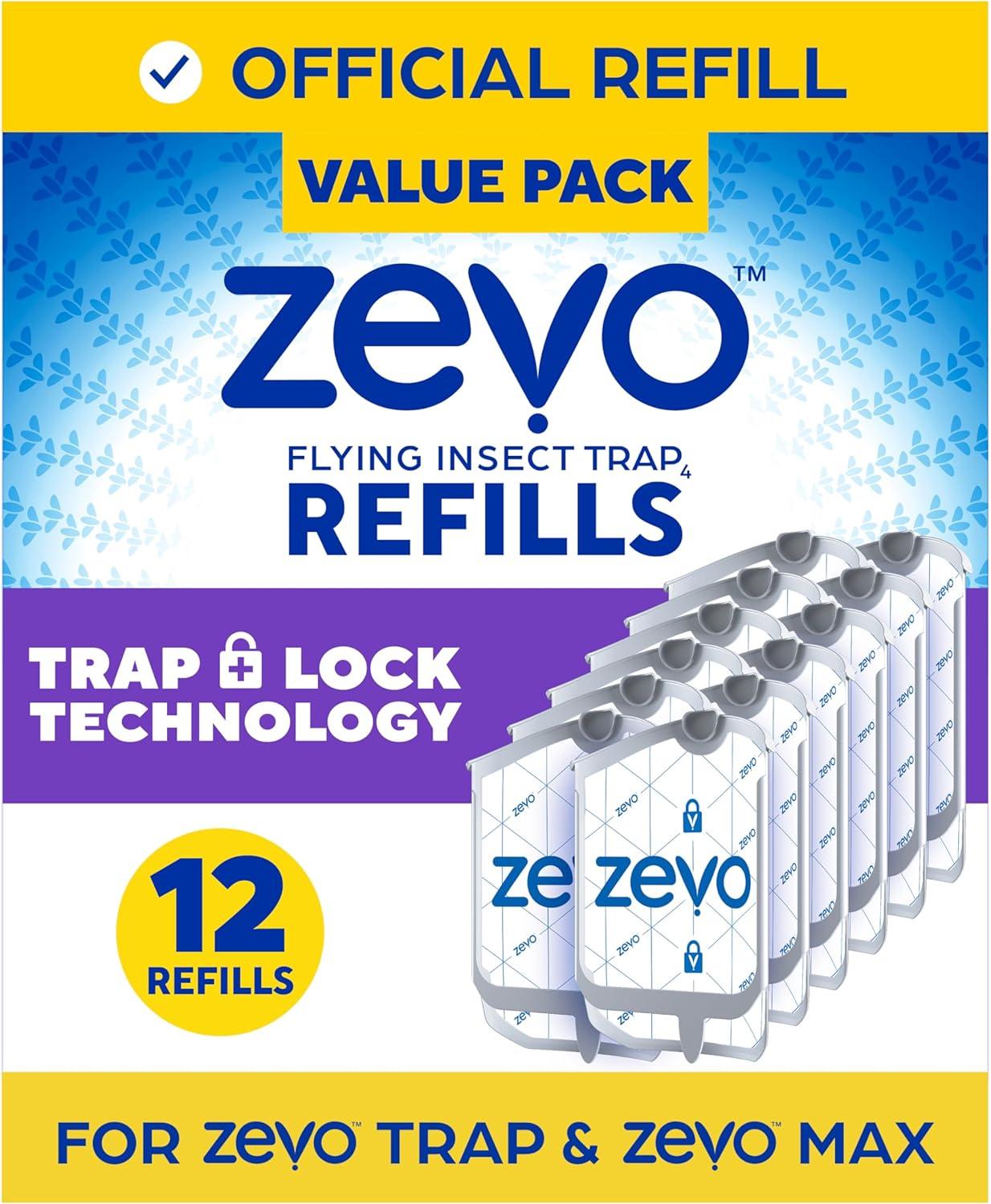 Zevo Flying Insect Trap, Fly Trap Captures Houseflies, Fruit Flies, and Gnats 1 Plug-in Base + 1 Cartridge