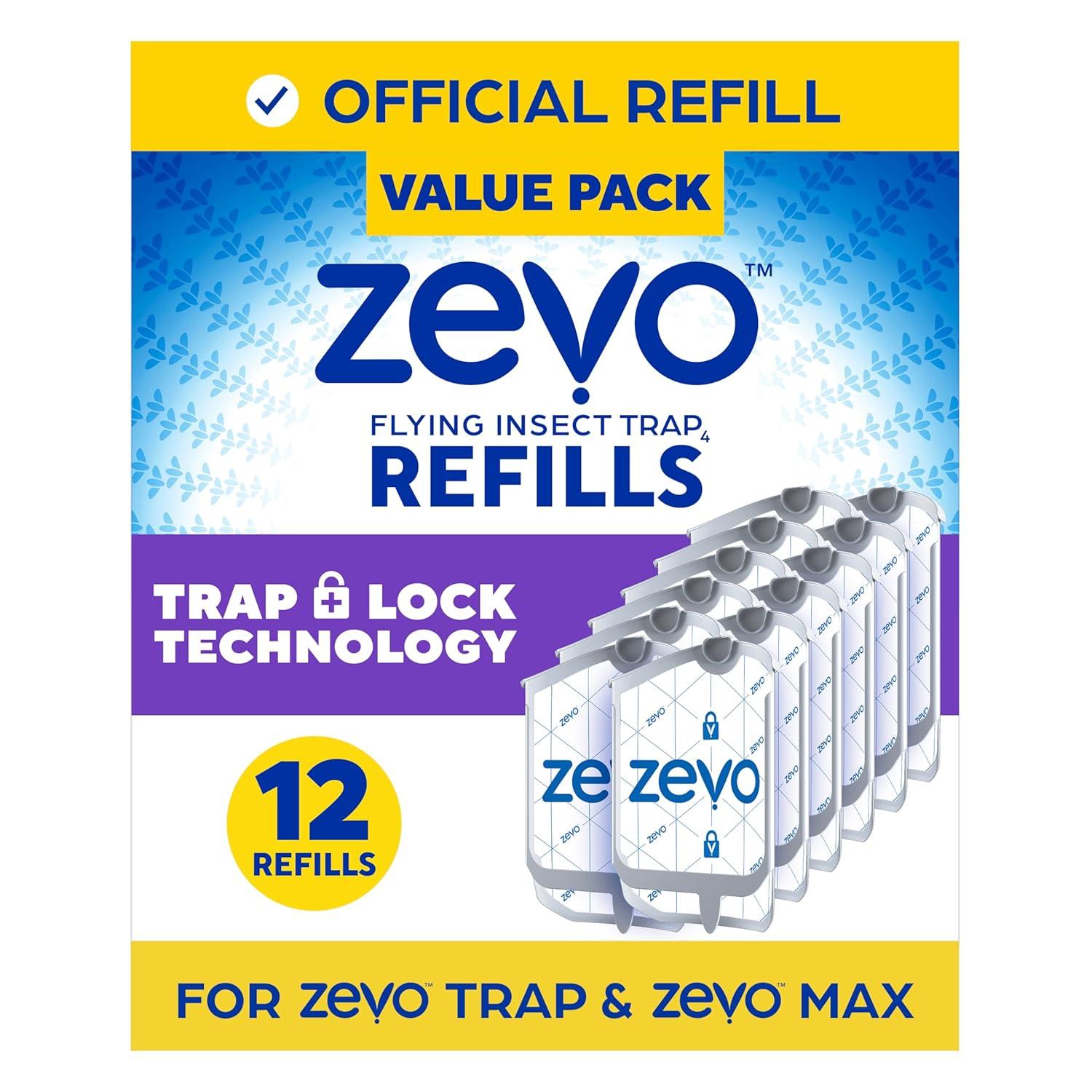Zevo Flying Insect Trap, Fly Trap Captures Houseflies, Fruit Flies, and Gnats 1 Plug-in Base + 1 Cartridge