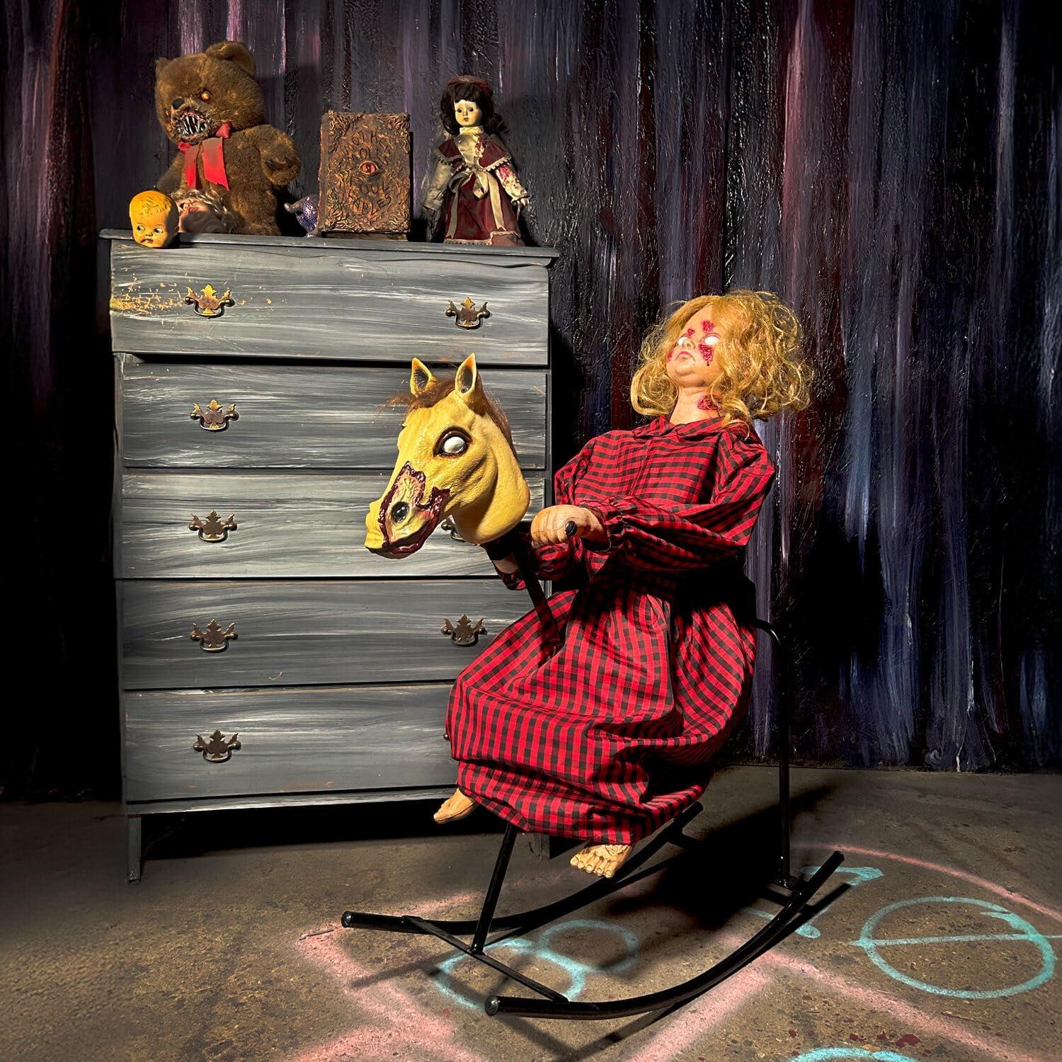 Haunted Hill Farm Lifesize Witch Prop with Lights and Sound, Indoor/Covered Outdoor Halloween Decoration