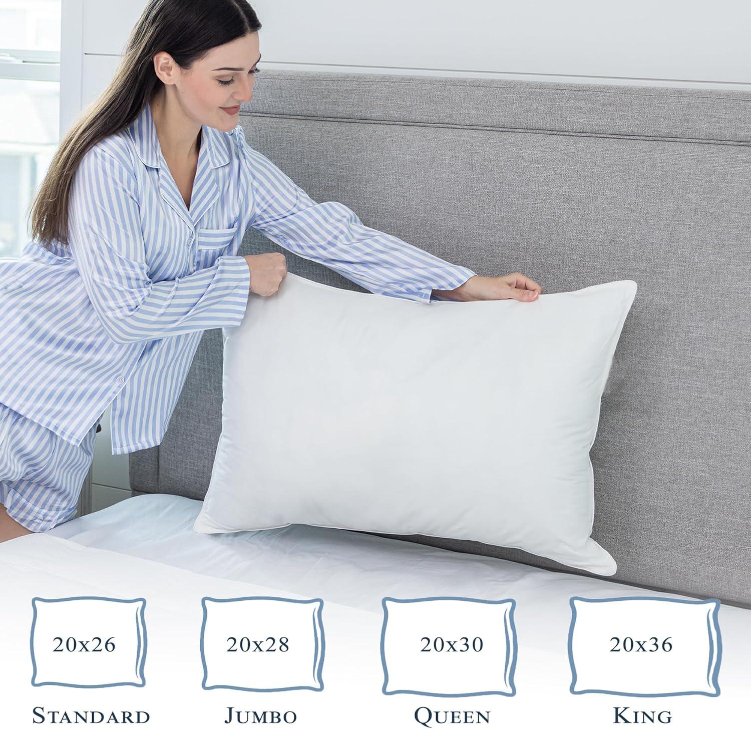 Pillowtex ® Feather/Down-Proof, 100% Cotton, Soft Pillow Protector - 3 Year Warranty (1, Jumbo)