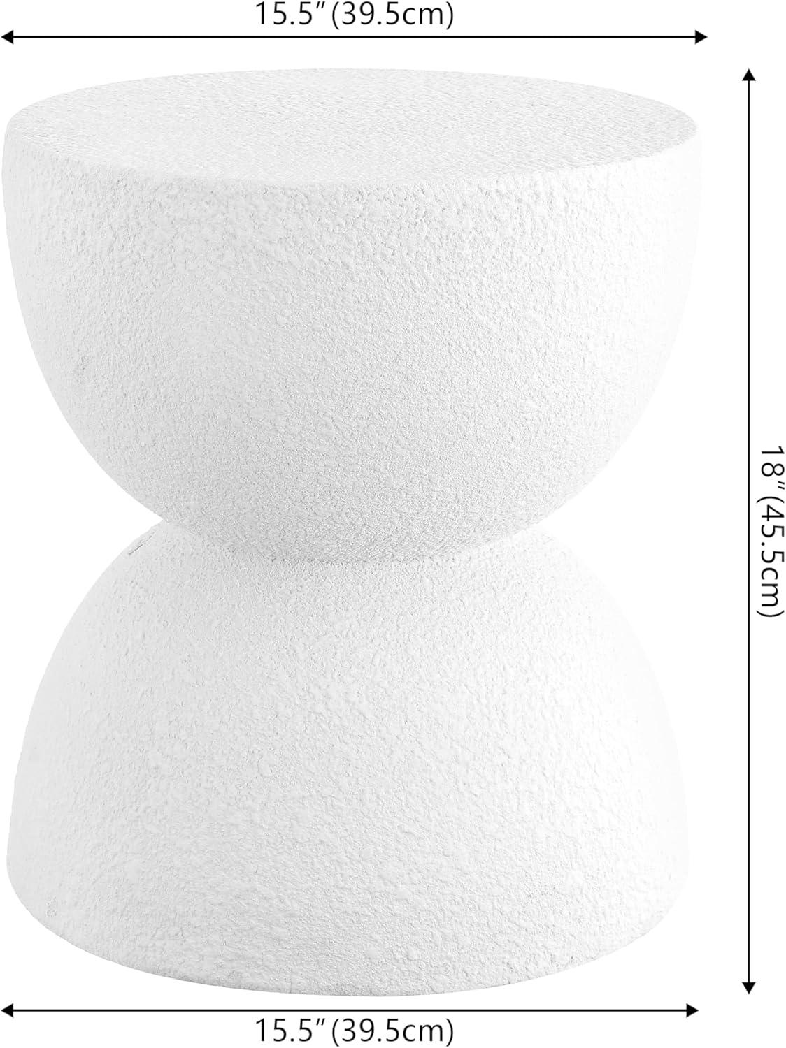 Greta 18" Mid-Century Modern Drum Accent Table , White - JONATHAN Y