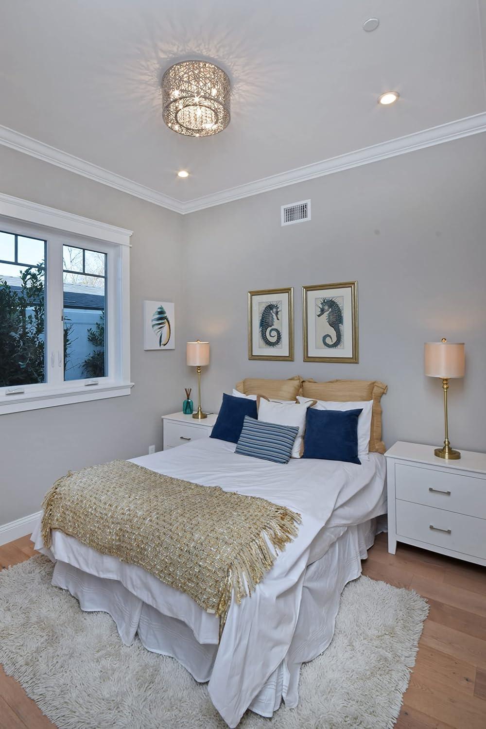 ET2 E21300-10BZ Inca 7 Light Bronze Flush Mount Ceiling Light in Without Bulb, Cognac - 16 in.