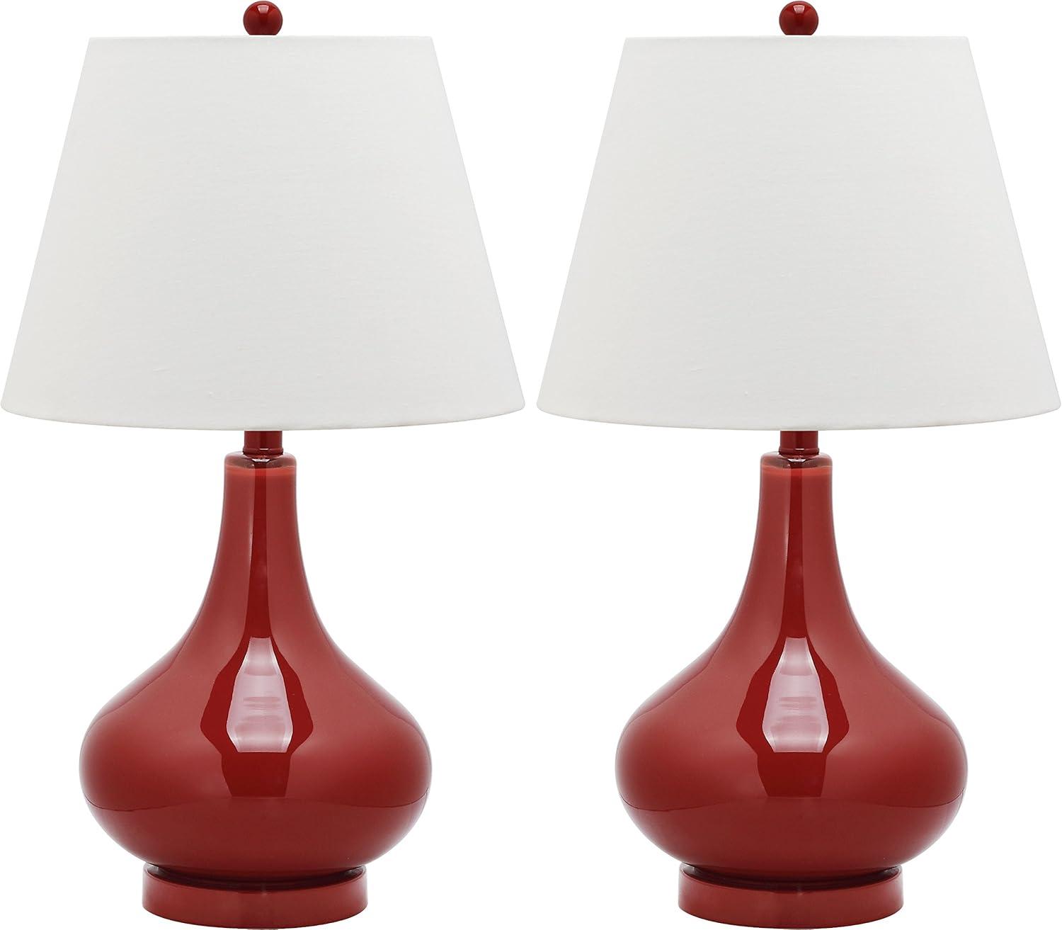 Amy Gourd Table Lamp (Set of 2) - 24 Inch Height - LIT4087 - Red - Safavieh