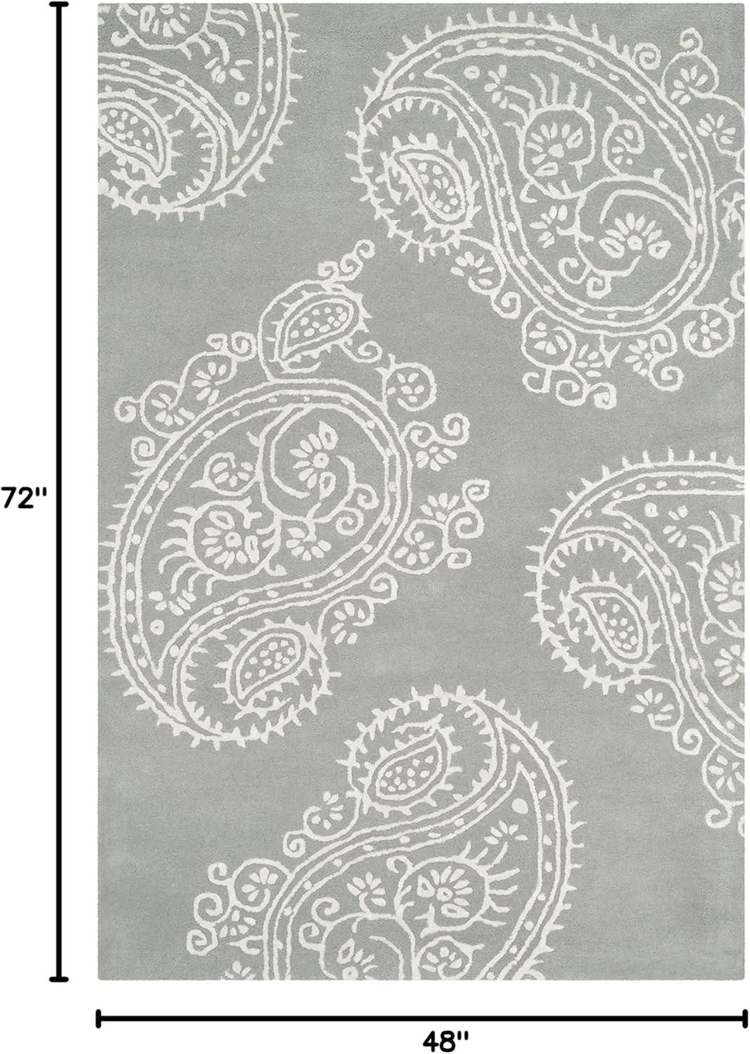 Bella BEL153 Hand Tufted Area Rug - Grey/Ivory - 4'x6' - Safavieh.