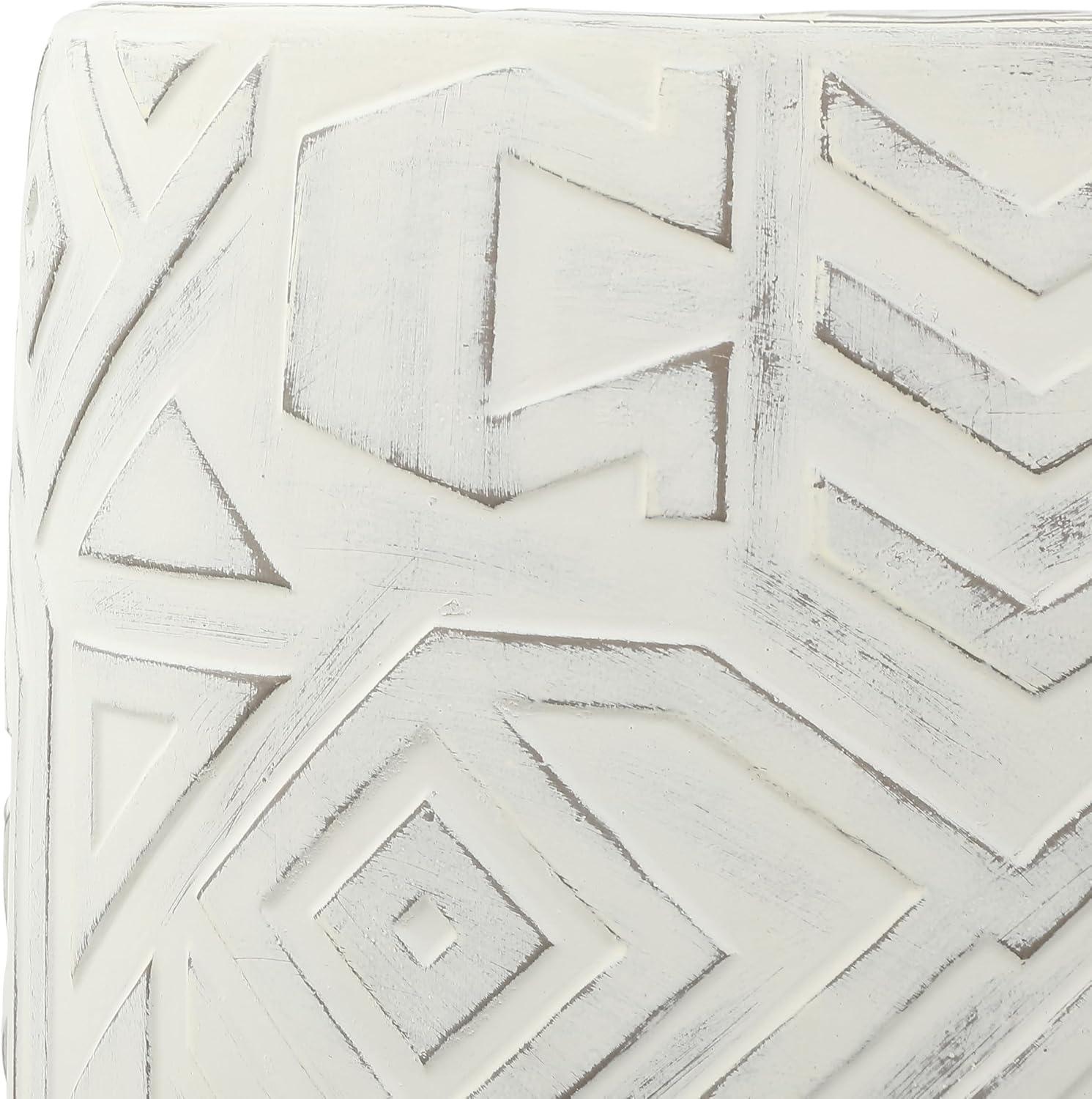 JONATHAN Y Rafi 17.75" Transitional Bohemian Geometric Drum Garden Stool, Cream