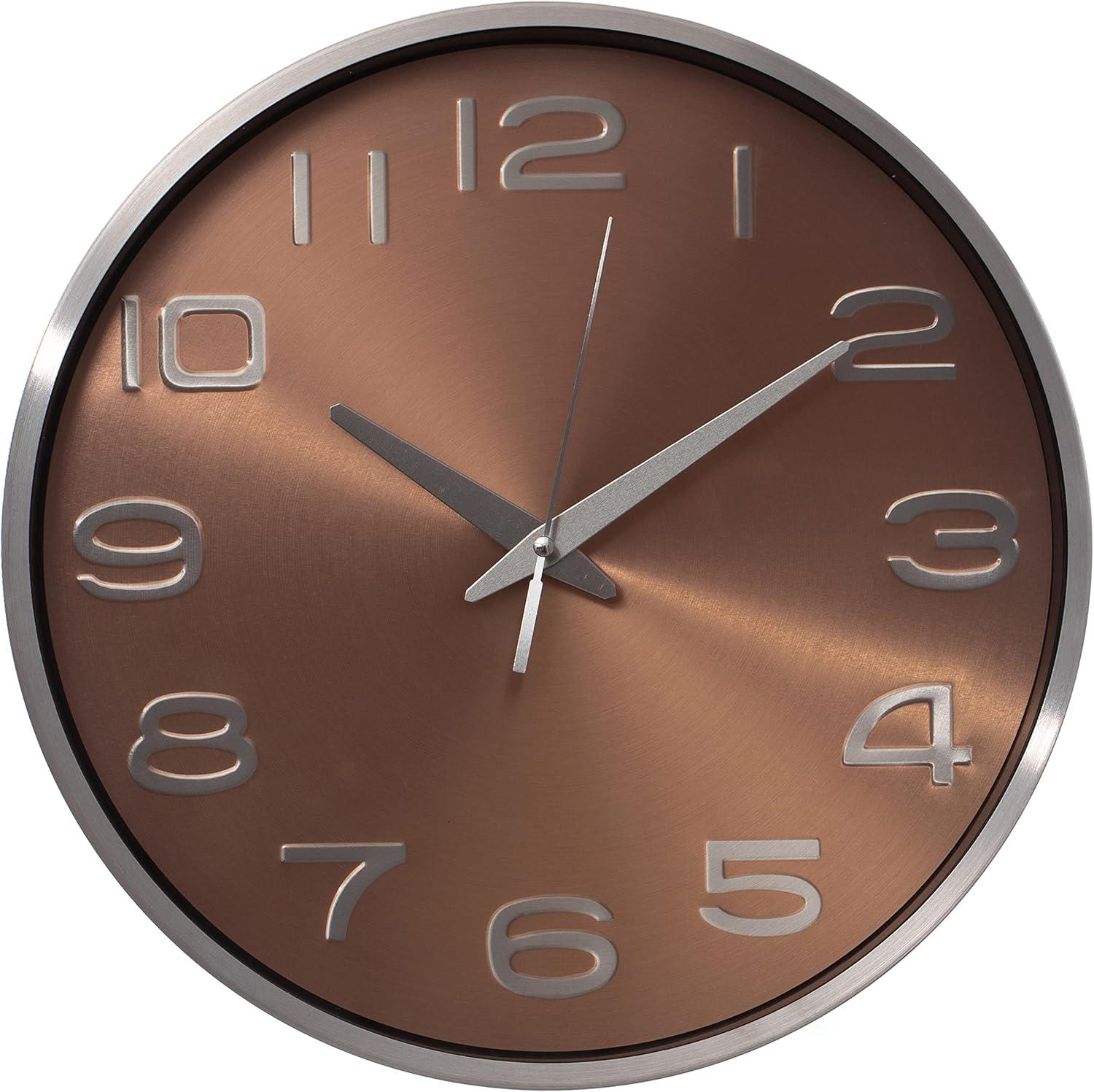 Modern Decorative Aluminum Round Wall Clock For Living Room, Kitchen, Dining Room