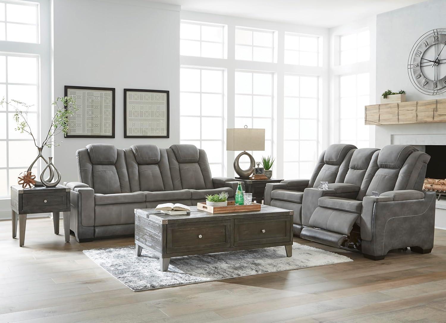 Signature Design by Ashley Next-Gen DuraPella Contemporary Power Reclining Loveseat with Adjustable Headrest