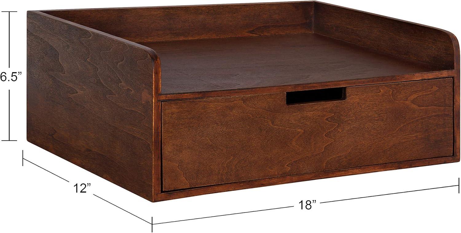 18" x 12" x 6.5" Kitt Floating Shelf Side Table Walnut Brown - Kate & Laurel All Things Decor