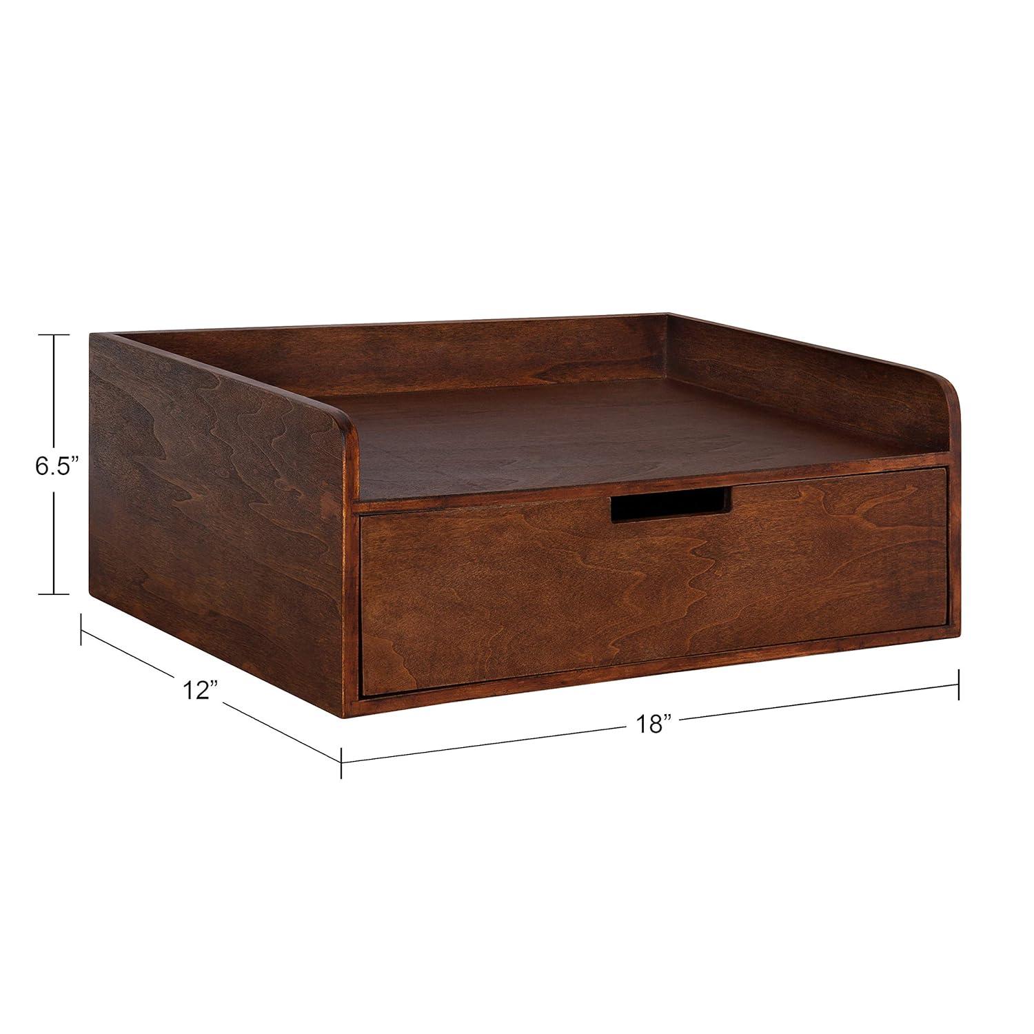 18" x 12" x 6.5" Kitt Floating Shelf Side Table Walnut Brown - Kate & Laurel All Things Decor