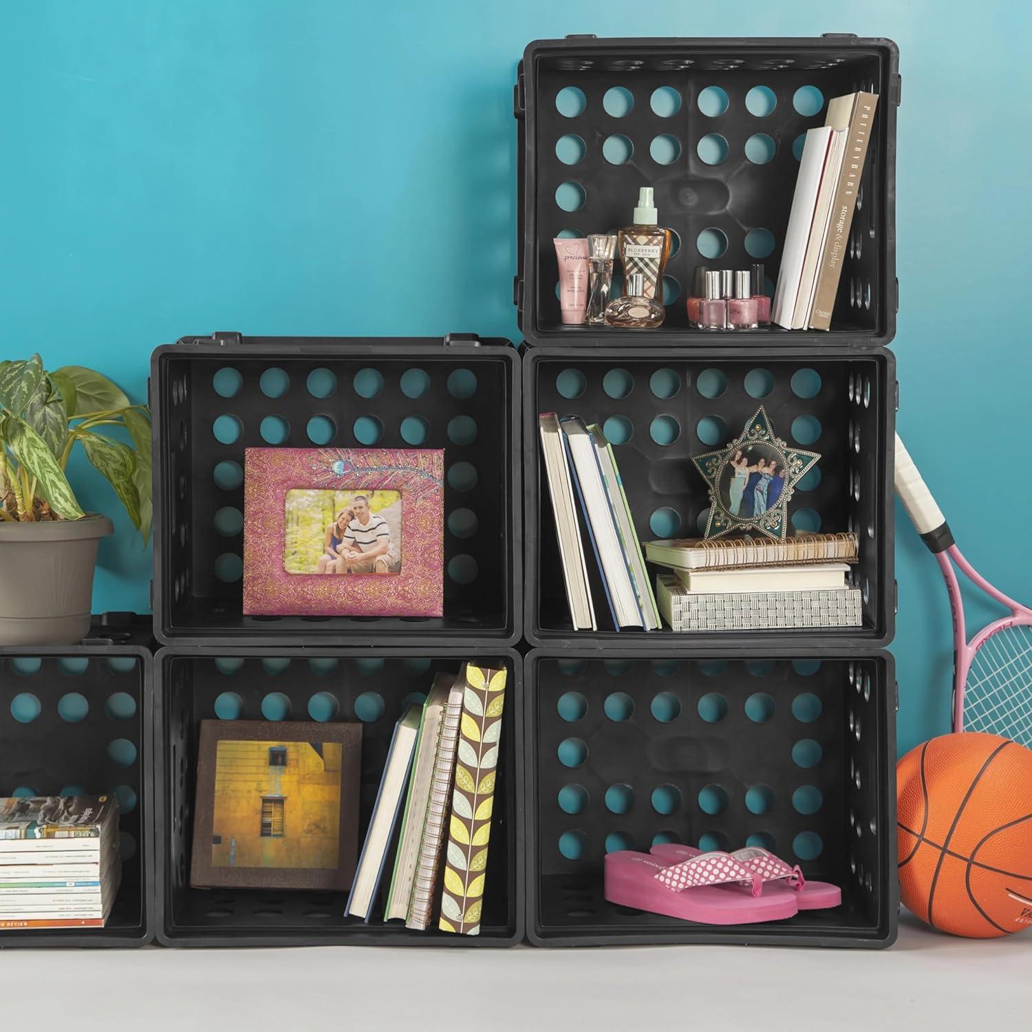 Sterilite File Crate, Versatile Plastic Bin, Letter or Legal-Sized File Storage, Black