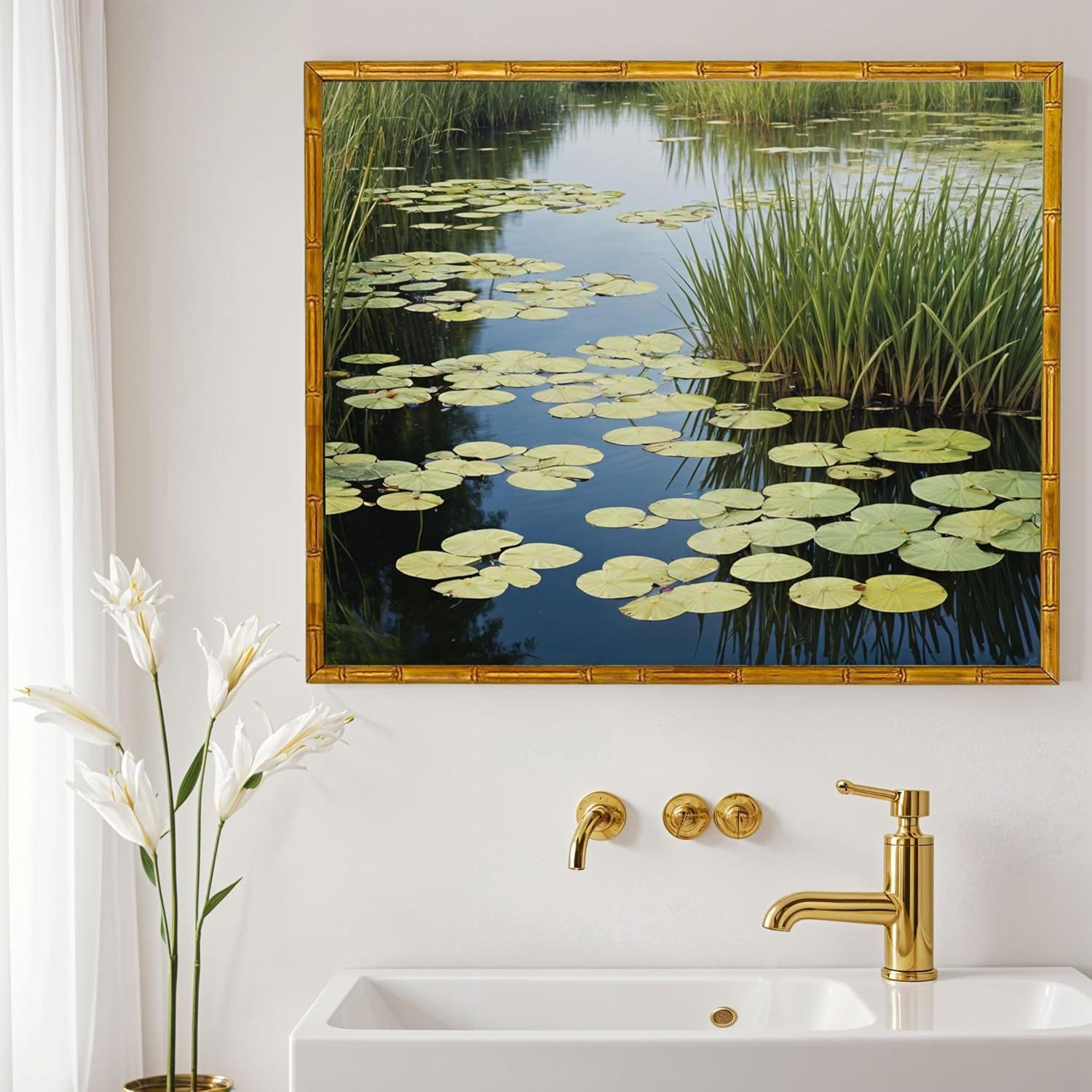 8x8 Frame Beaded Gold Solid Wood Picture Frame | 0.75 Inches Moulding Width | Liscio Oro