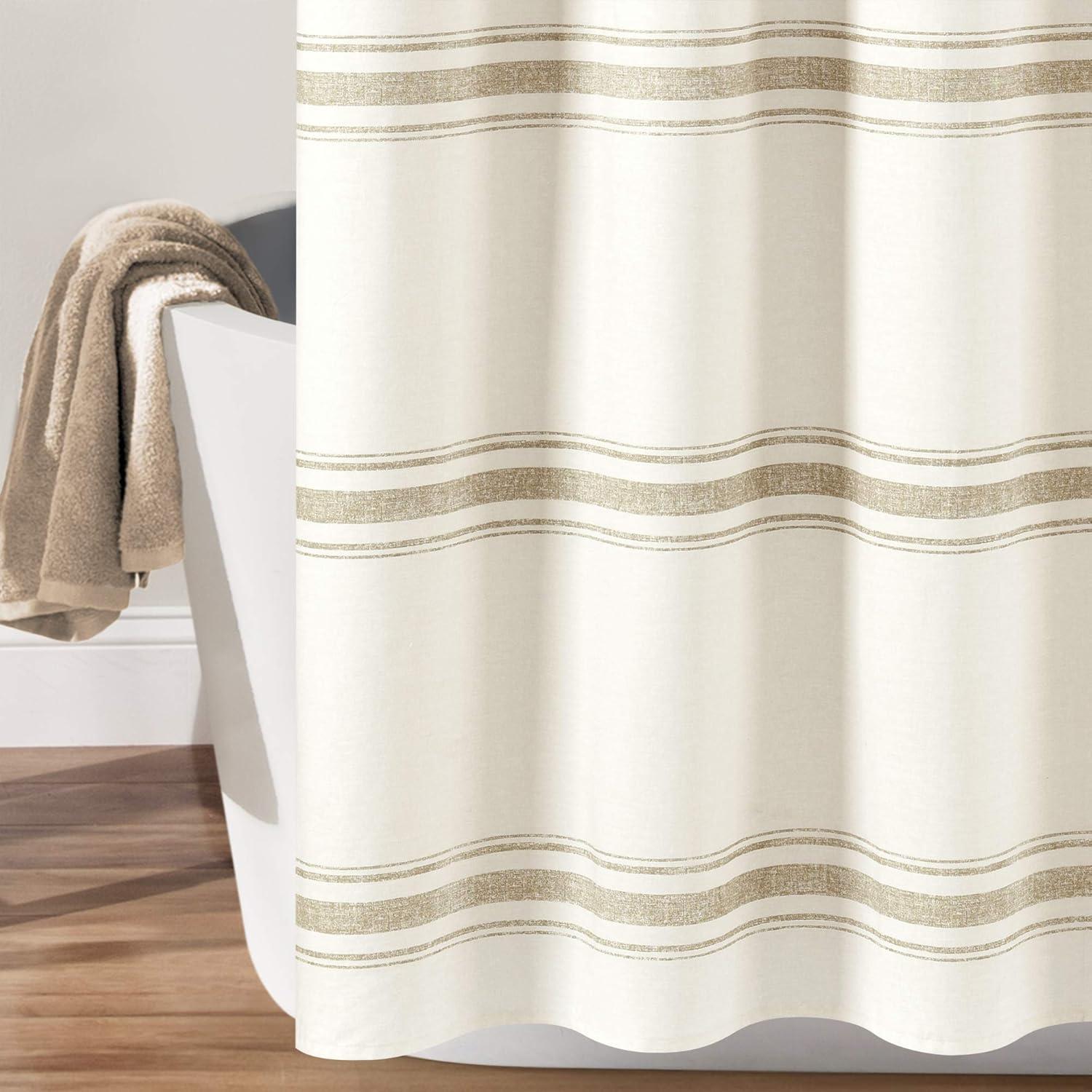 Farmhouse Striped Shower Curtain - Lush Décor