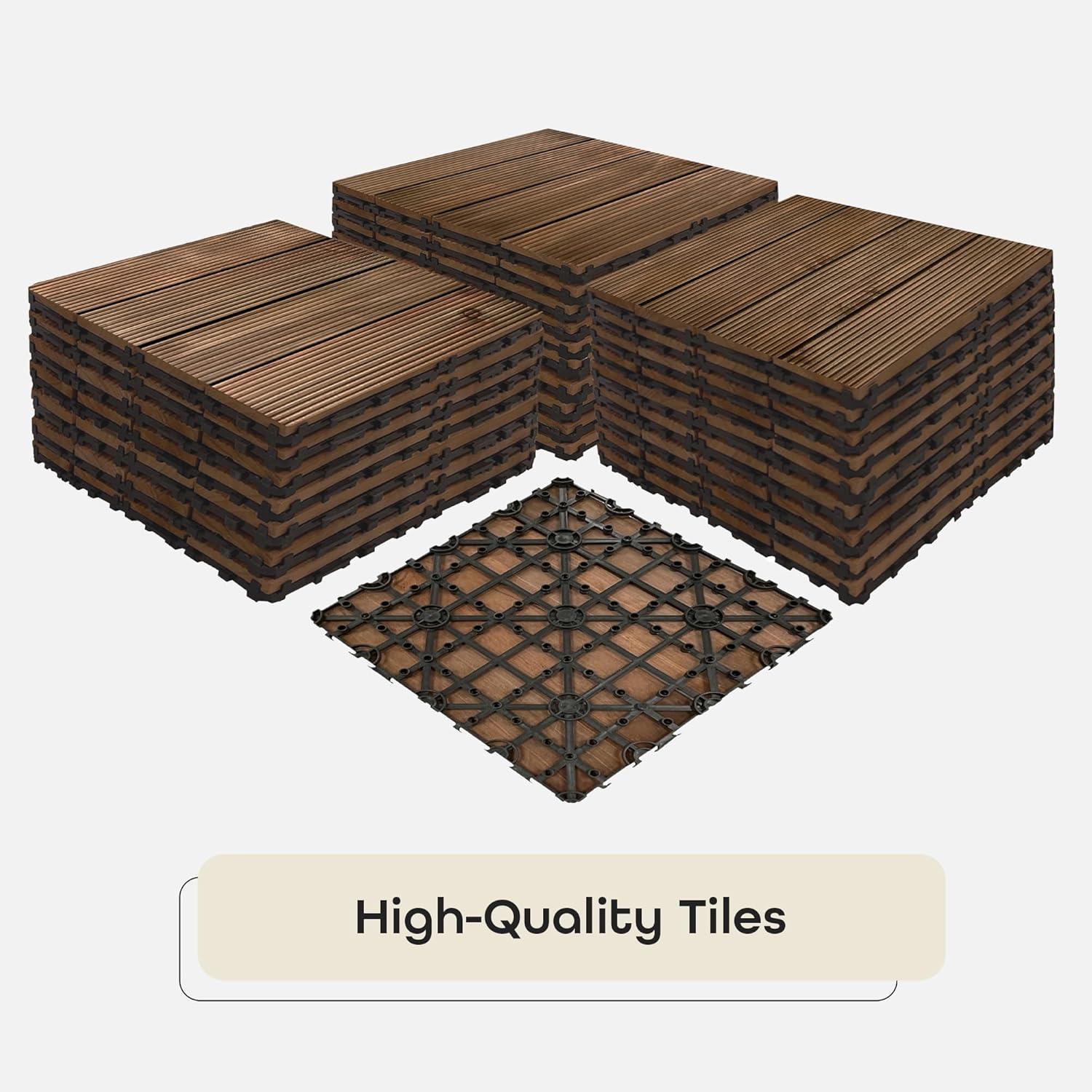 Achim OutdoorZ Interlocking Wood Deck Tiles - Royal Mahogany - 27 Tiles (27 Sq.Ft.)