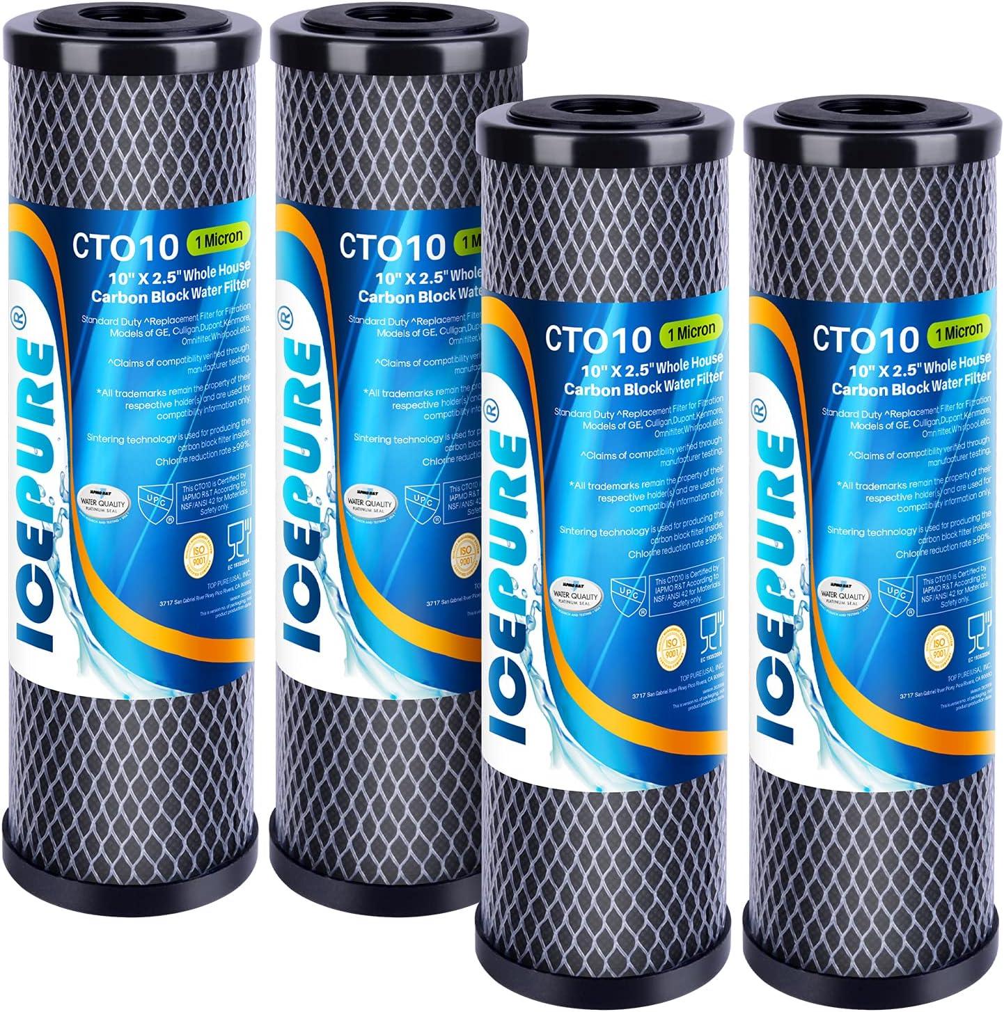 10" x 2.5" White Sediment Water Filter Cartridge 4-Pack