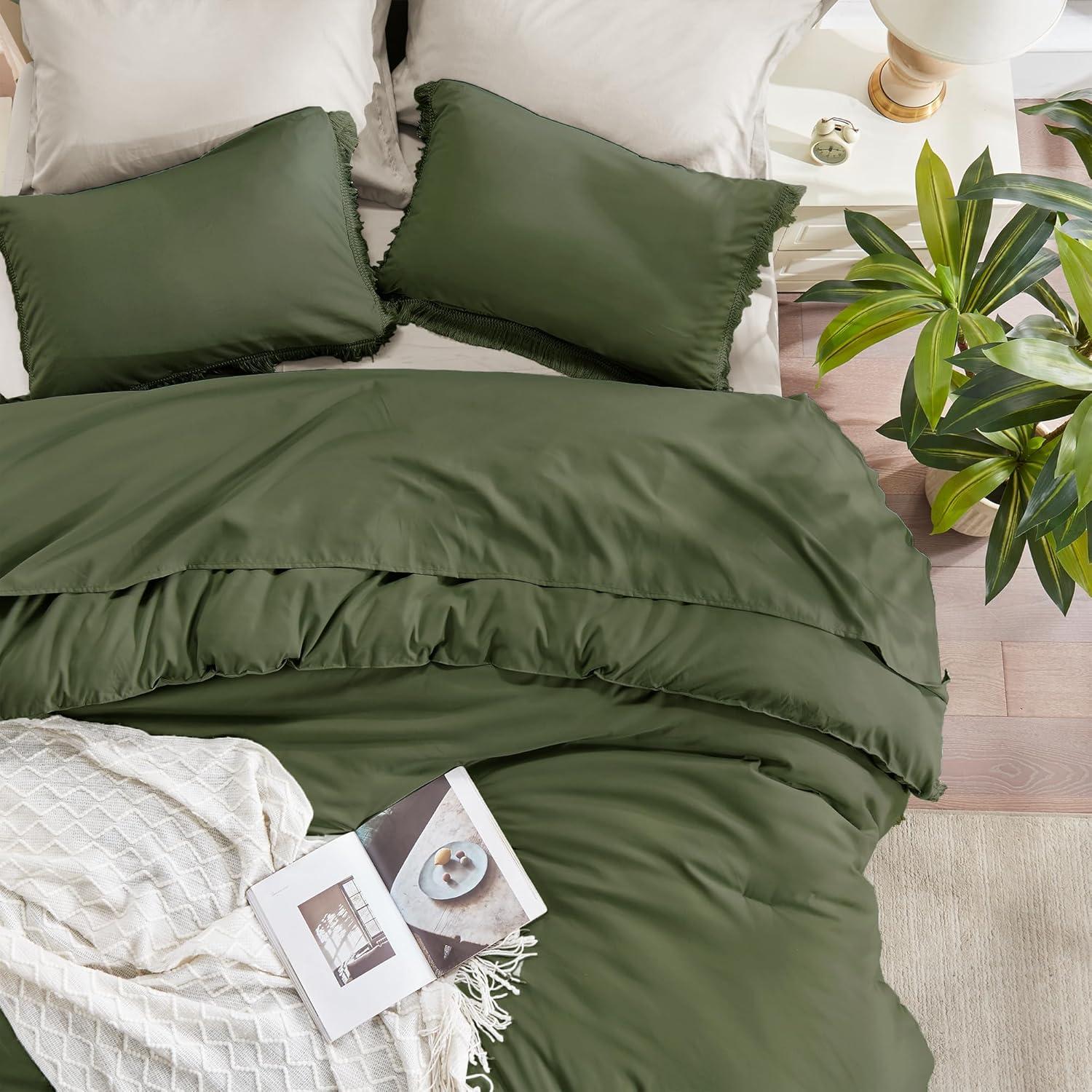 Bedding Comforter Set Olive Green - 3 Piece - Queen