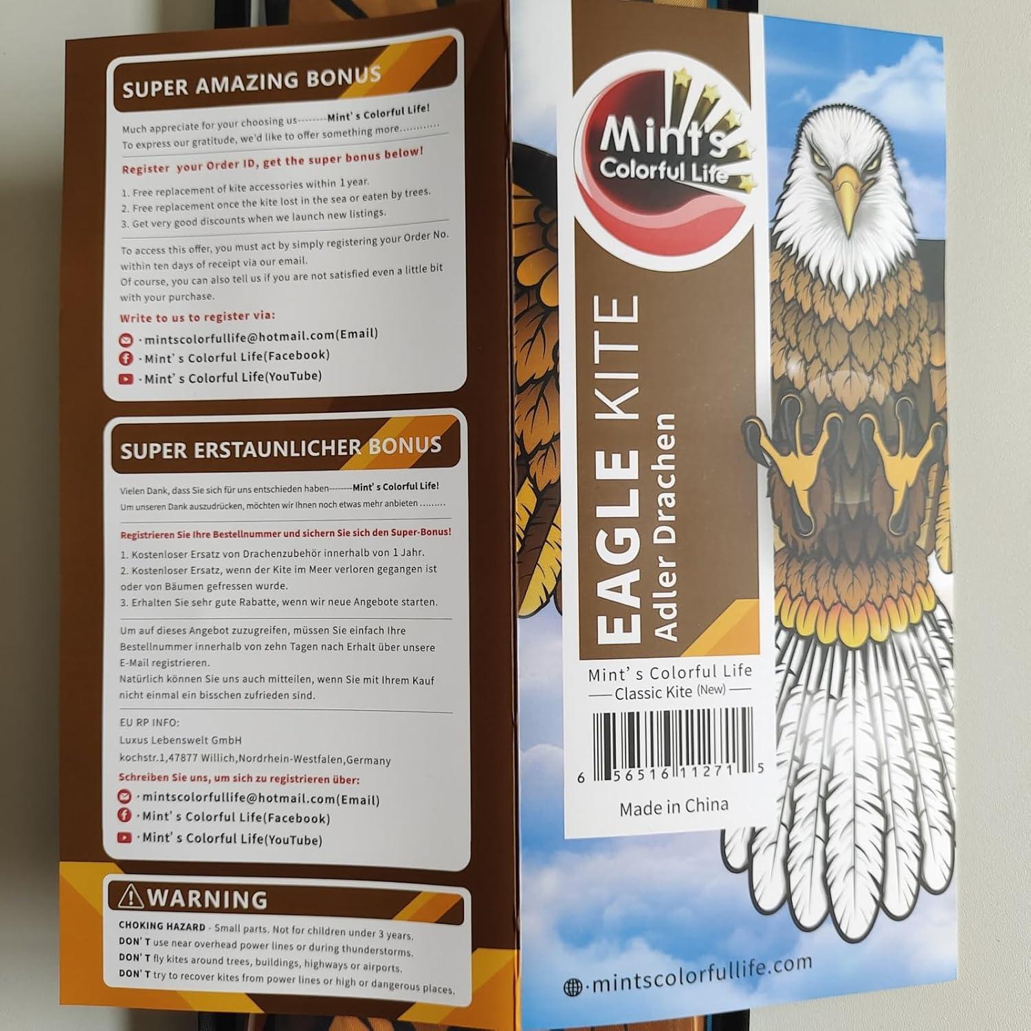 Mint s Colorful Life Eagle Kite for Kids Adults with 60 Wingspan