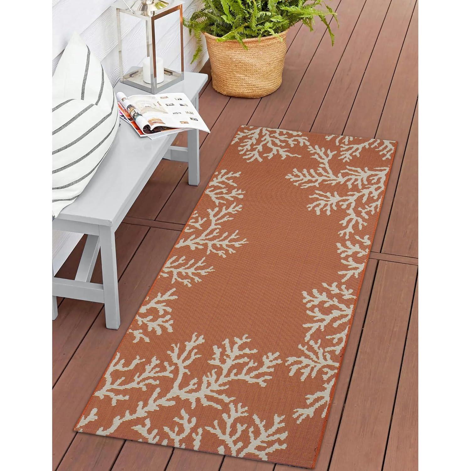 Liora Manne Esencia Coral Edge Indoor/Outdoor Mat Sunset 1'11" x 4'11"