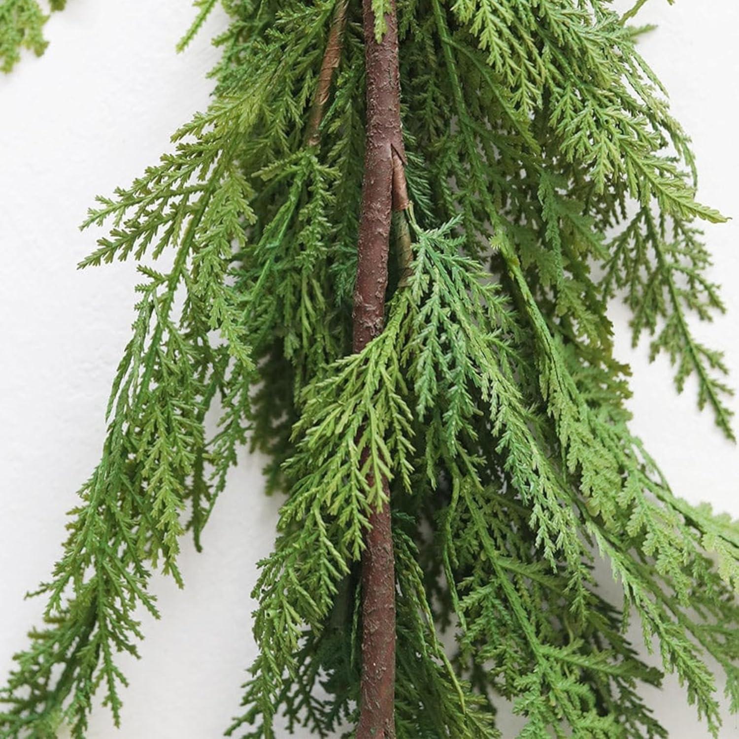 Regency International Artificial Real Touch Lebanon Cedar Swag Garland - Green - 4' x10"