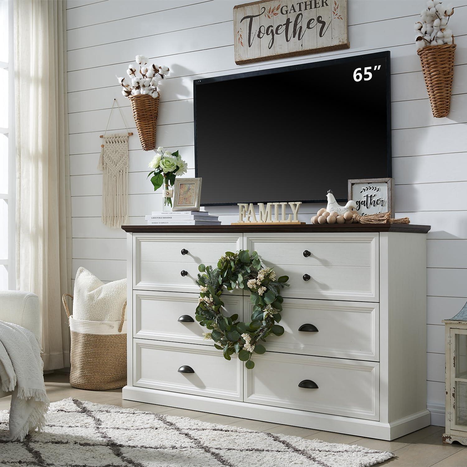 Winston Porter Nadra 4 Drawer Dresser for Bedroom, Chest of Drawers Organizer Storage, Farmhouse Wood Rustic Tall Dresser