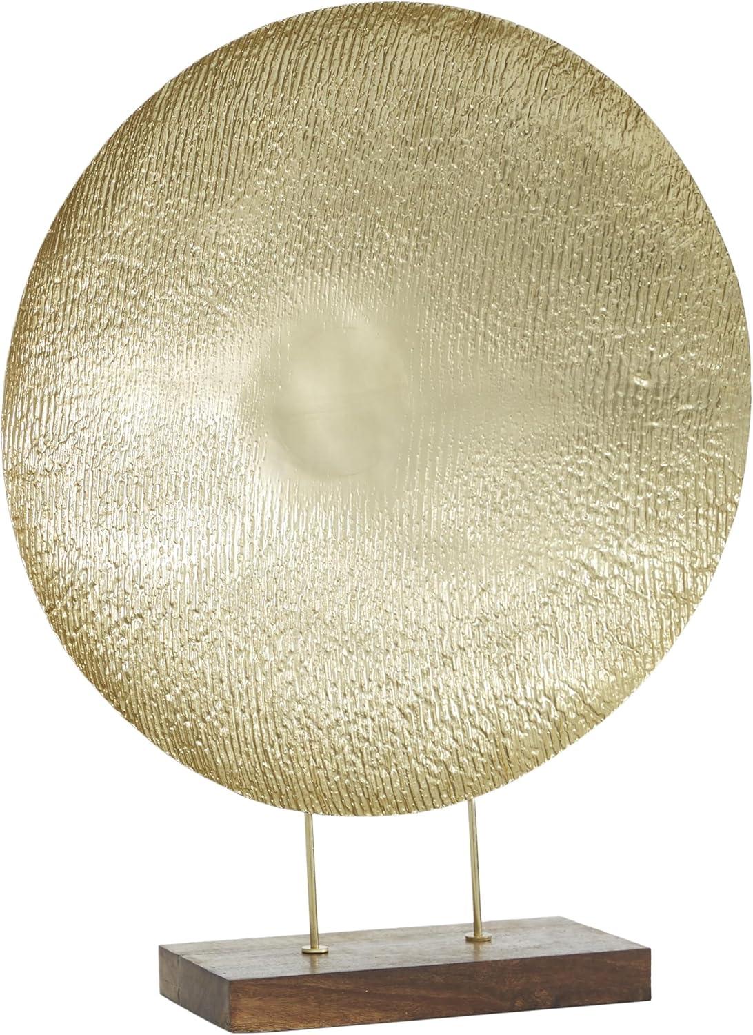 5" x 14" Gold Metal Geometric Sculpture, by DecMode
