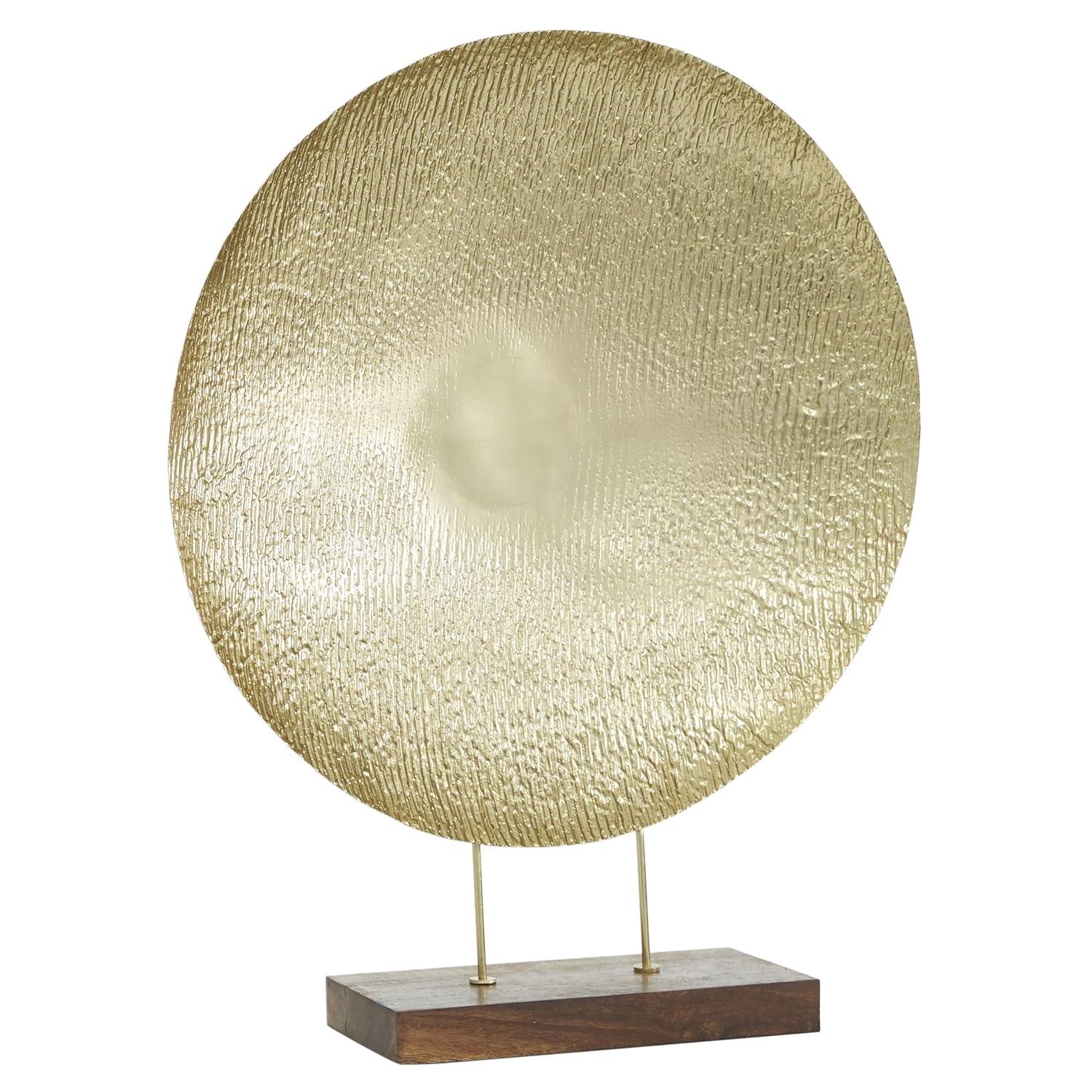 5" x 14" Gold Metal Geometric Sculpture, by DecMode
