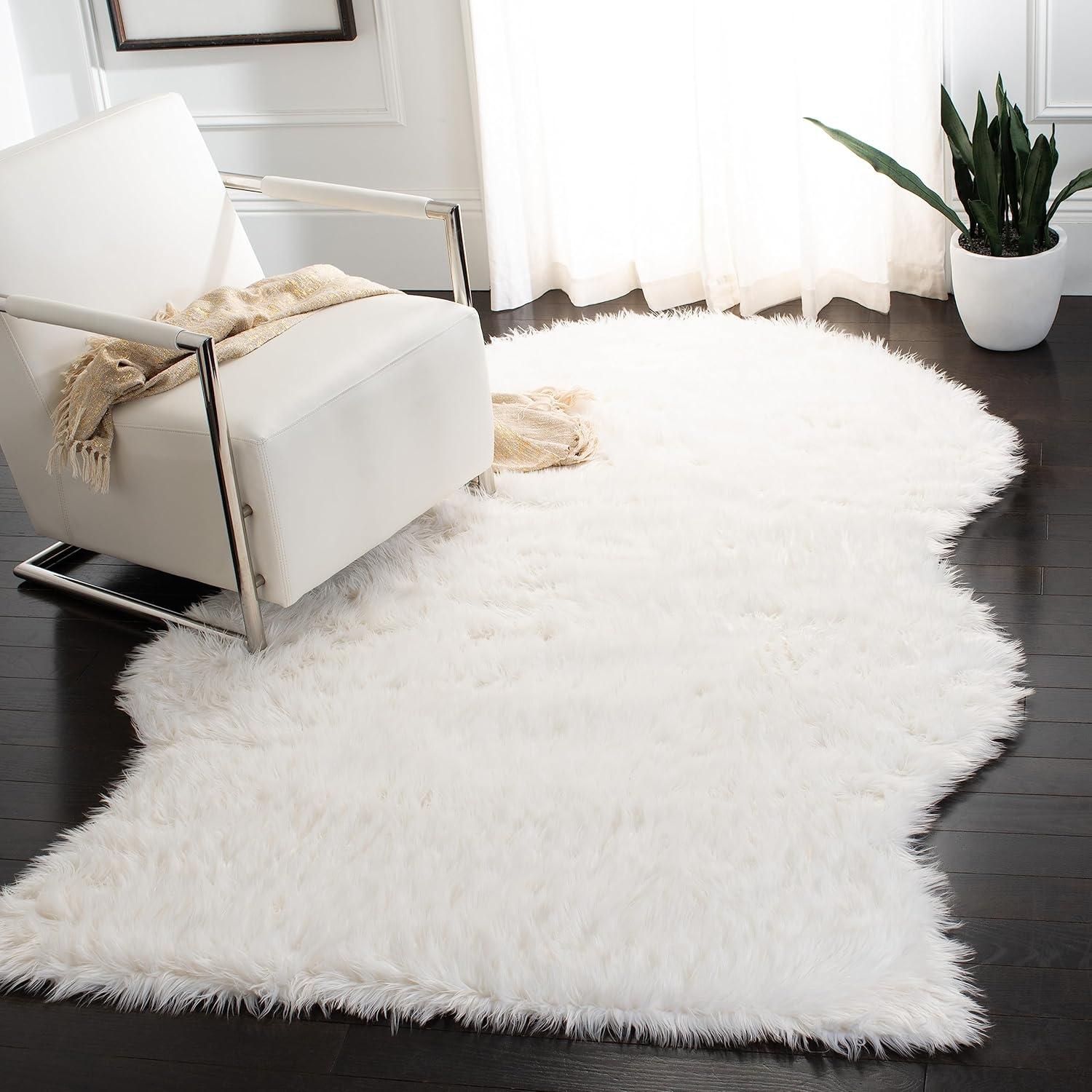 Faux Sheep Skin FSS115 Power Loomed Indoor Area Rug - Ivory - 5'x7' - Safavieh