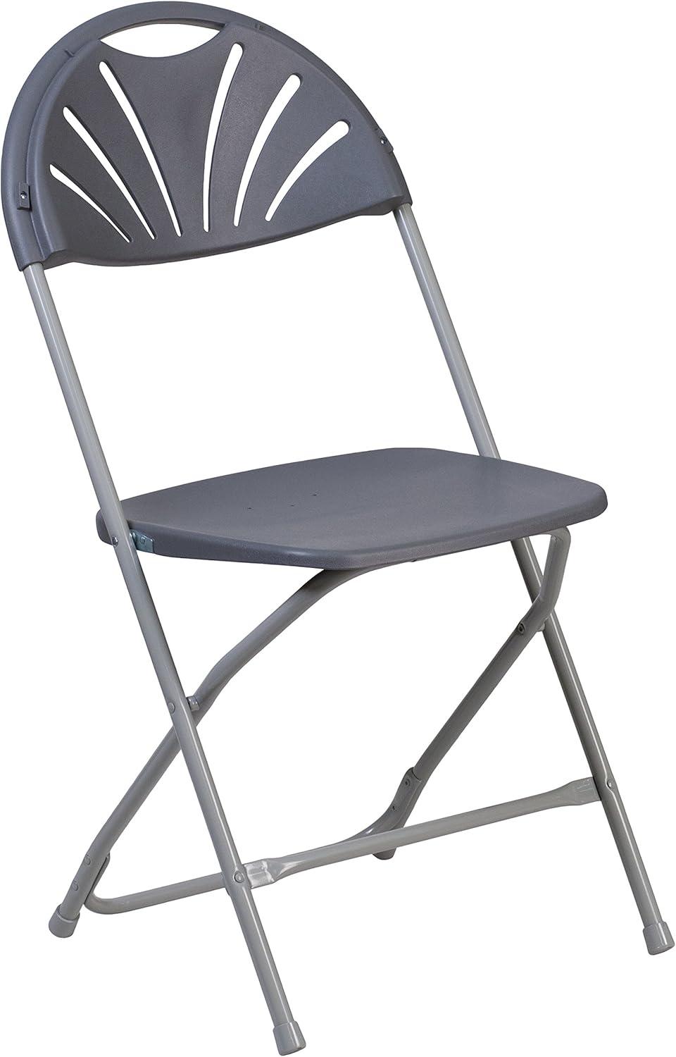 Joaquin Plastic Fan Back Folding Event Chairs with Carrying Handles