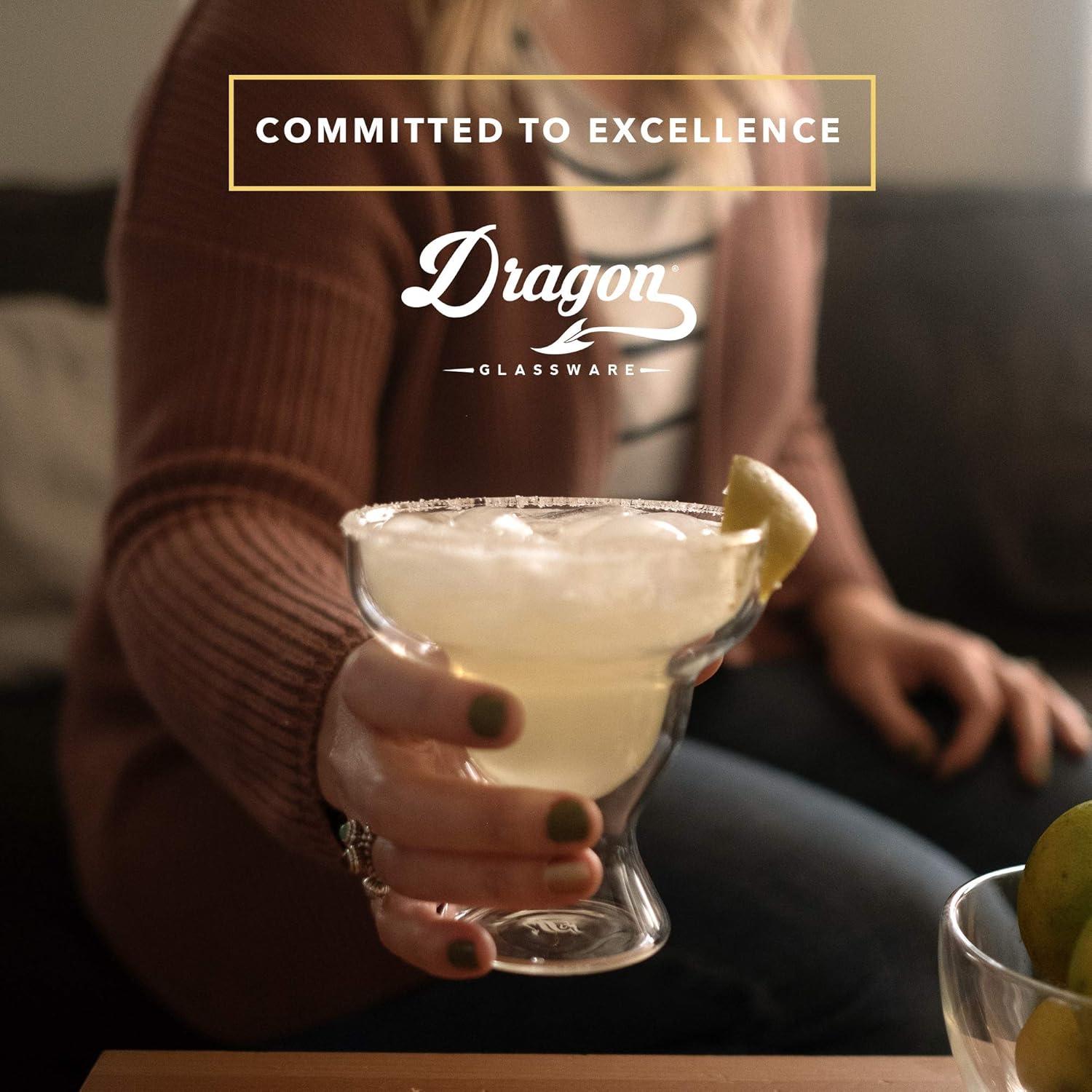 Dragon Glassware 12 oz Margarita Glasses Clear  Set of 2