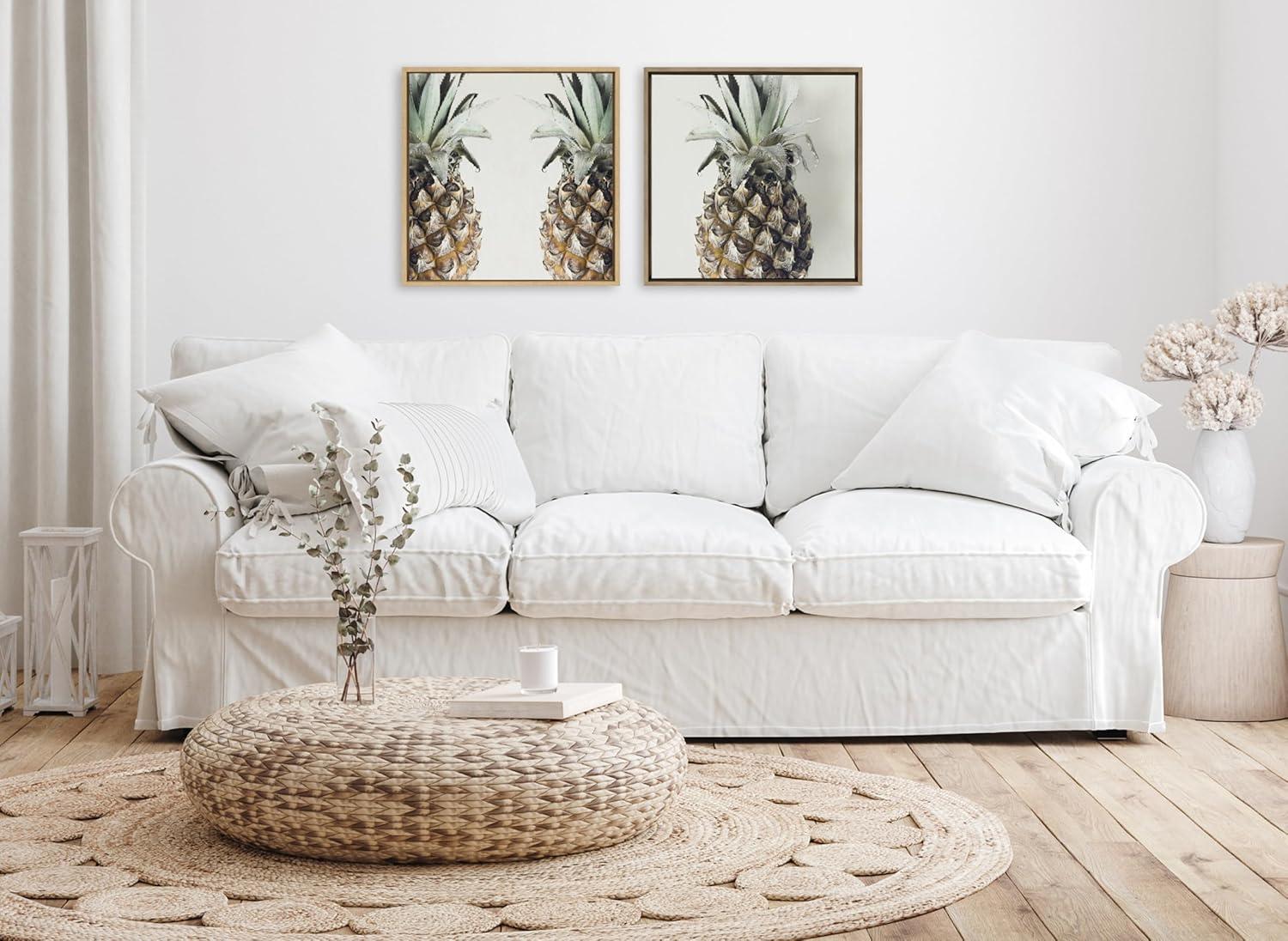 Kate & Laurel All Things Decor 22"x22" Pineapples Framed Canvas by Emiko and Mark Franzen of F2Images Natural