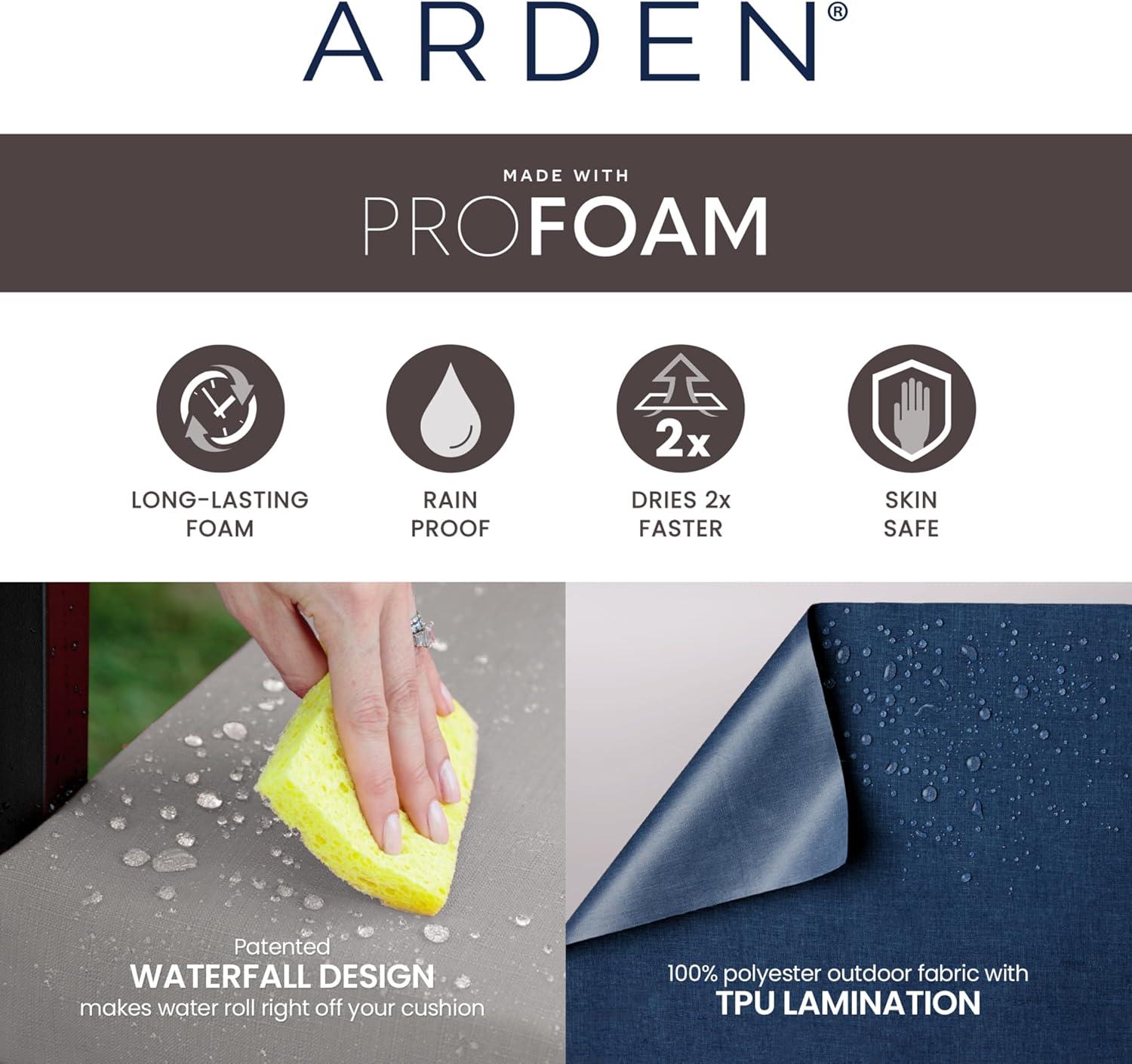 Arden Selections ProFoam Essentials Outdoor Bench Cushion 18 x 46, Ashland Black Jacobean