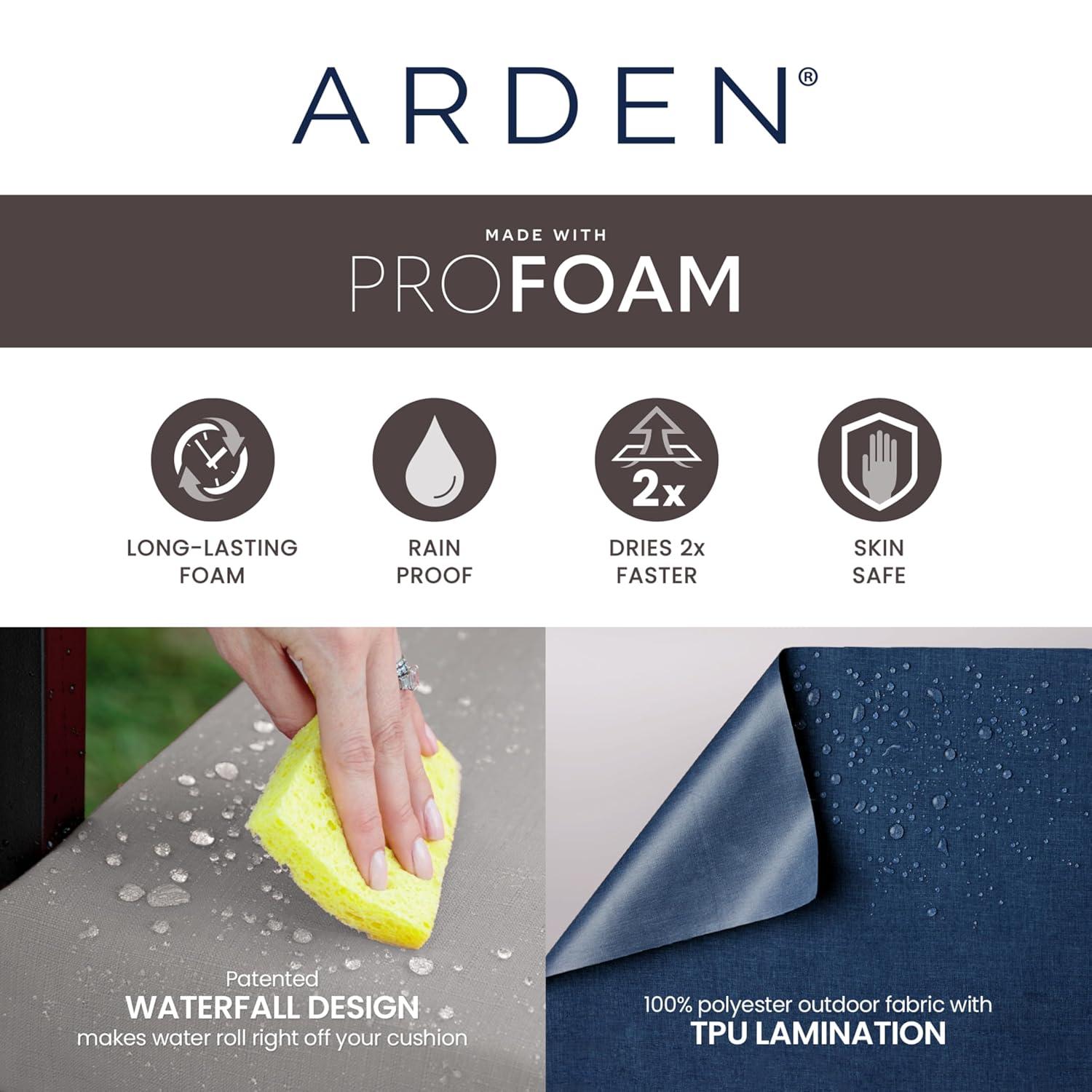 Arden Selections ProFoam Essentials Outdoor Bench Cushion 18 x 46, Ashland Black Jacobean